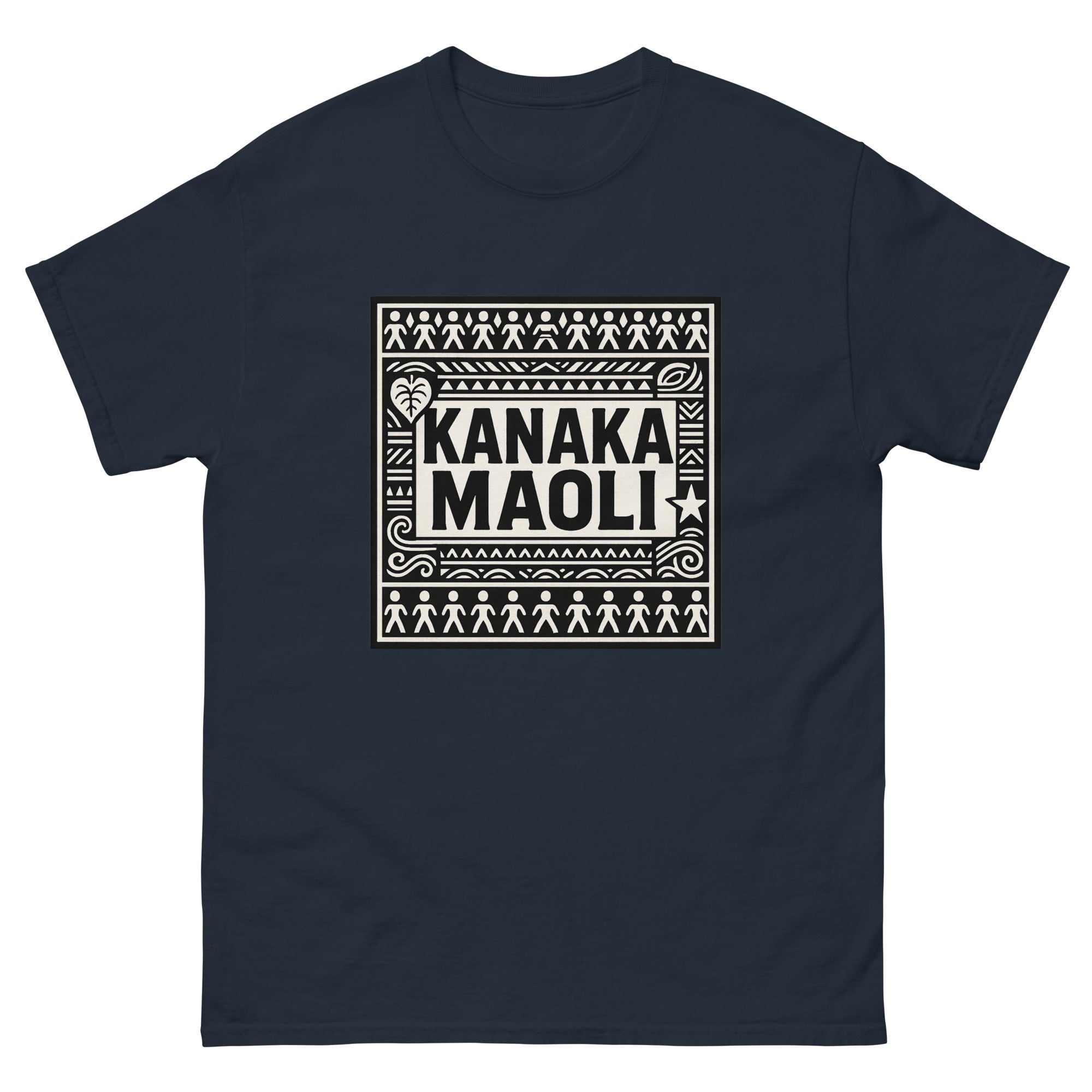 Kanaka Maoli Hawaiian Pride T-Shirt Hawaiian t-shirt design on a Navy unisex tee