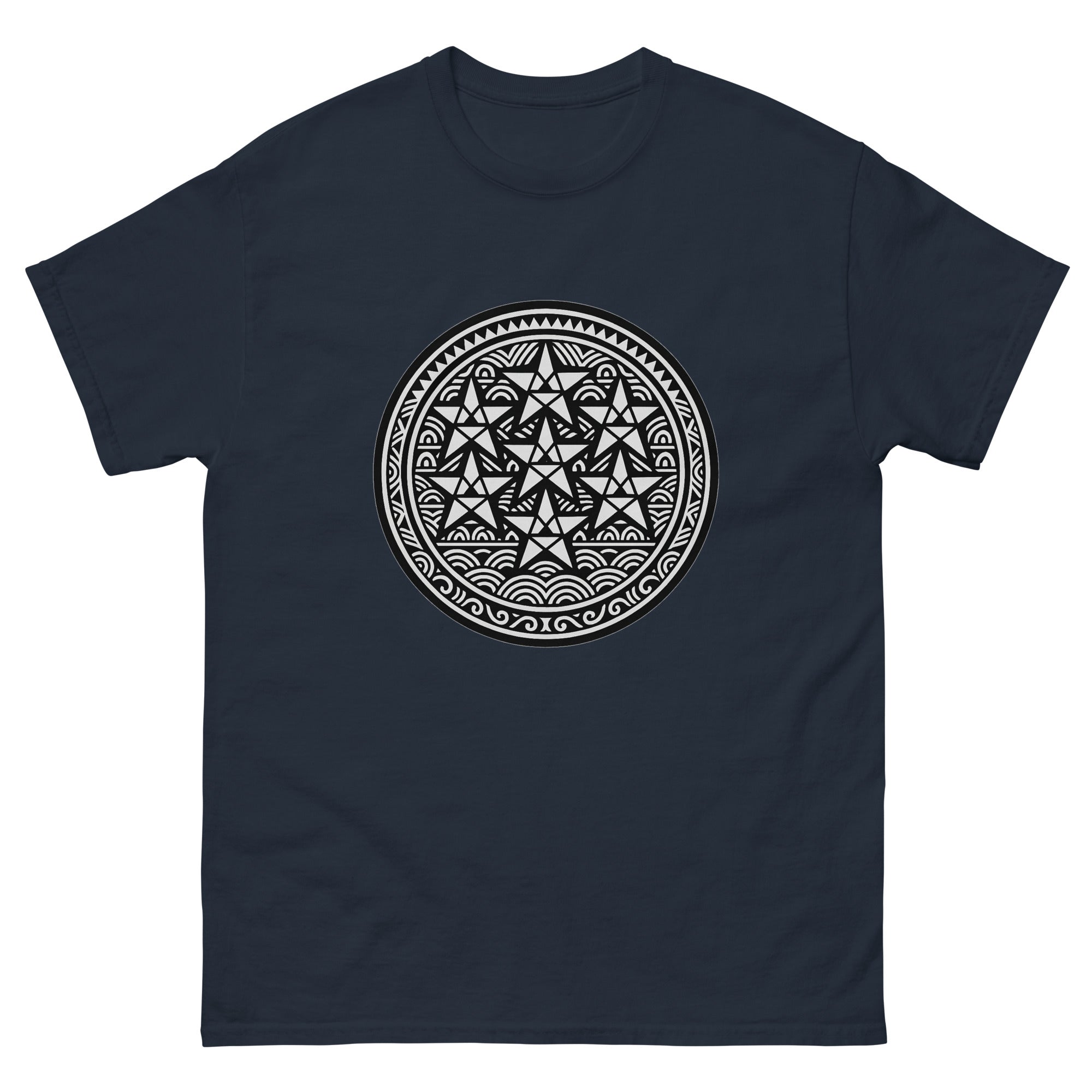 Makalii Pleiades Hawaiian Star T-Shirt Hawaiian t-shirt design on a Navy unisex tee