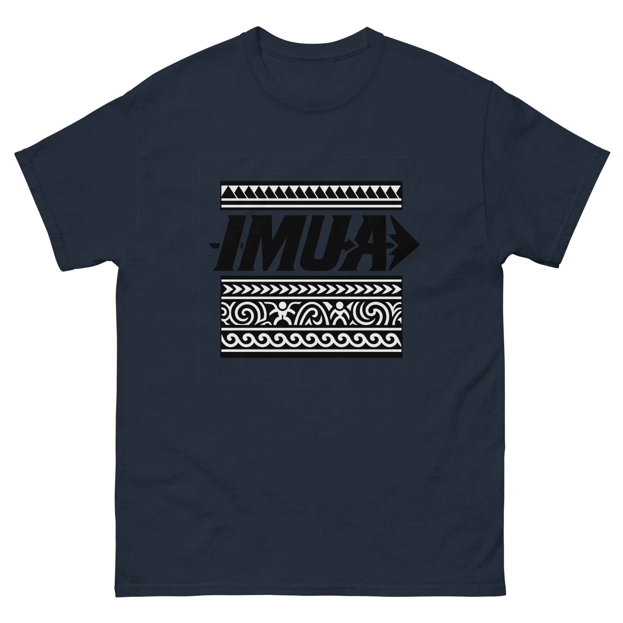 Imua Hawaiian t-shirt design on a Navy unisex tee