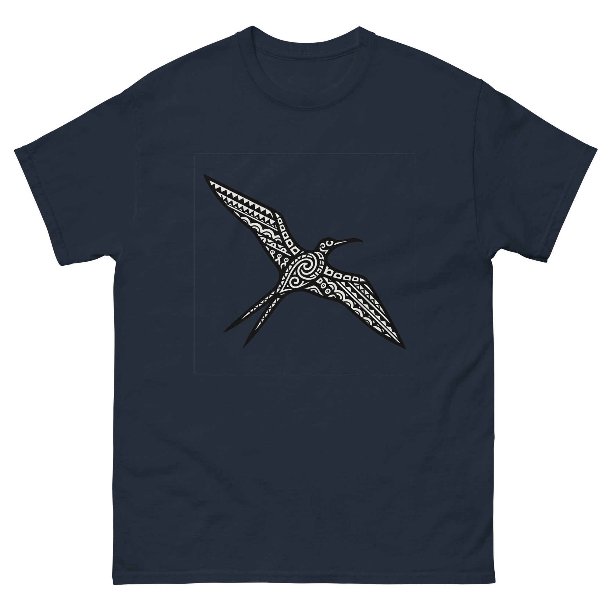 Iwa Frigatebird Hawaiian t-shirt design on a Navy unisex tee