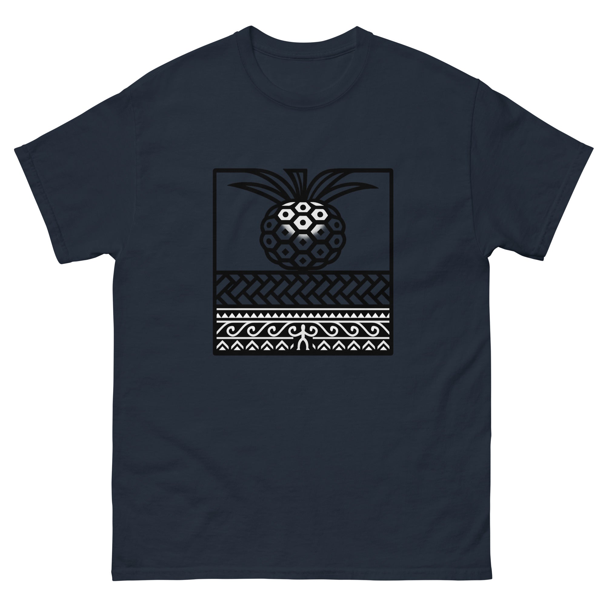 Hala Lauhala Hawaiian t-shirt design on a Navy unisex tee