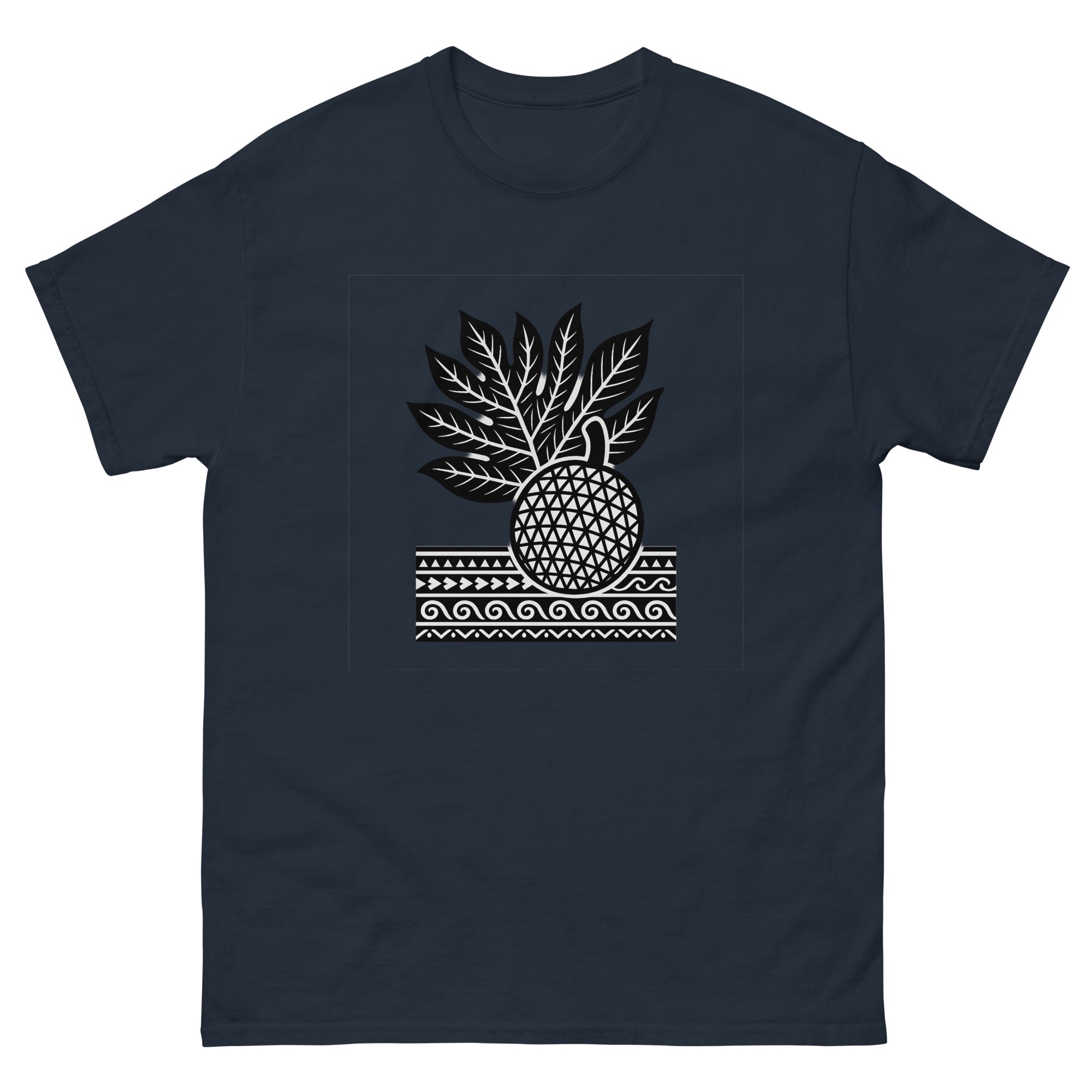 Ulu Breadfruit Hawaiian t-shirt design on a Navy unisex tee