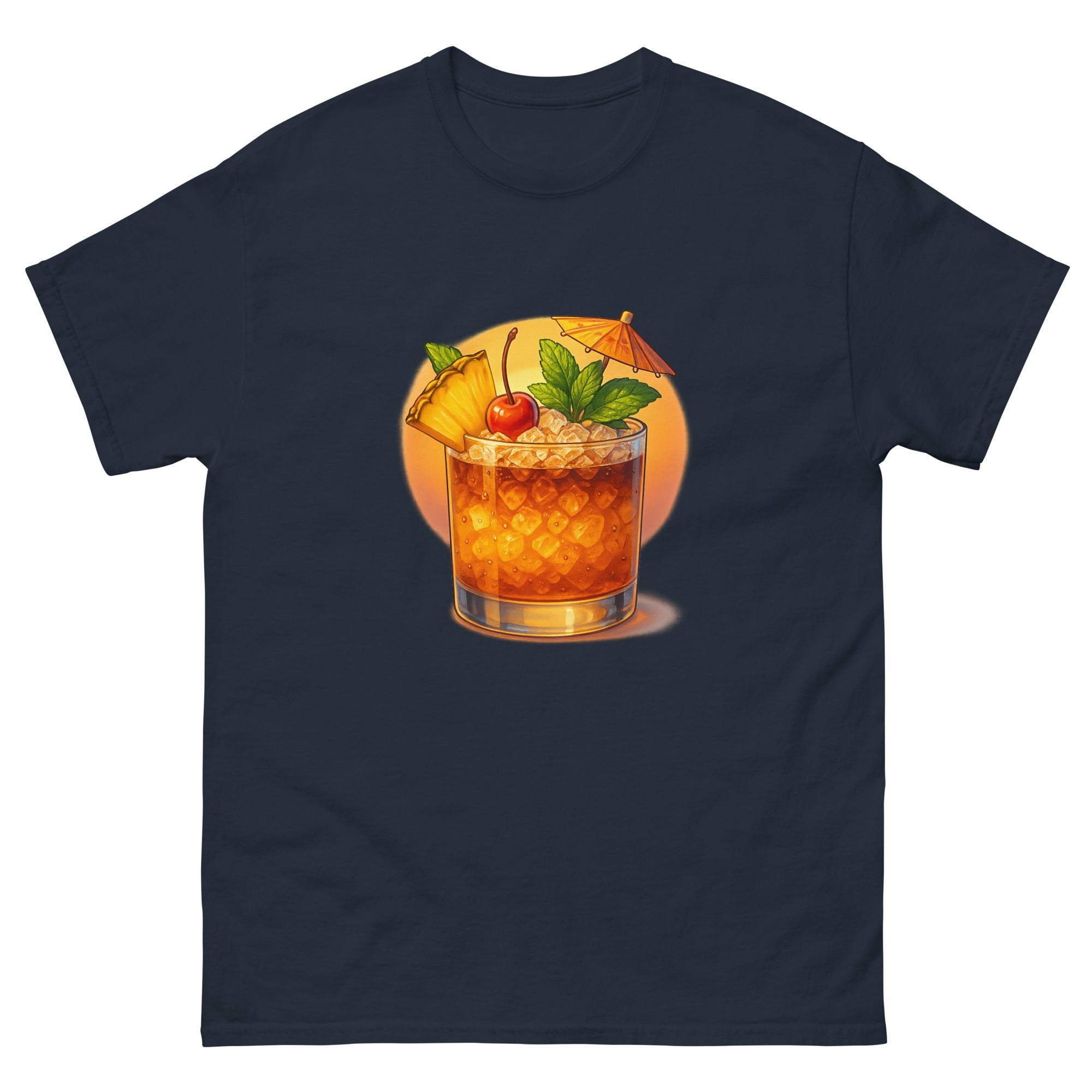 Mai Tai Hawaiian t-shirt design on a Navy unisex tee