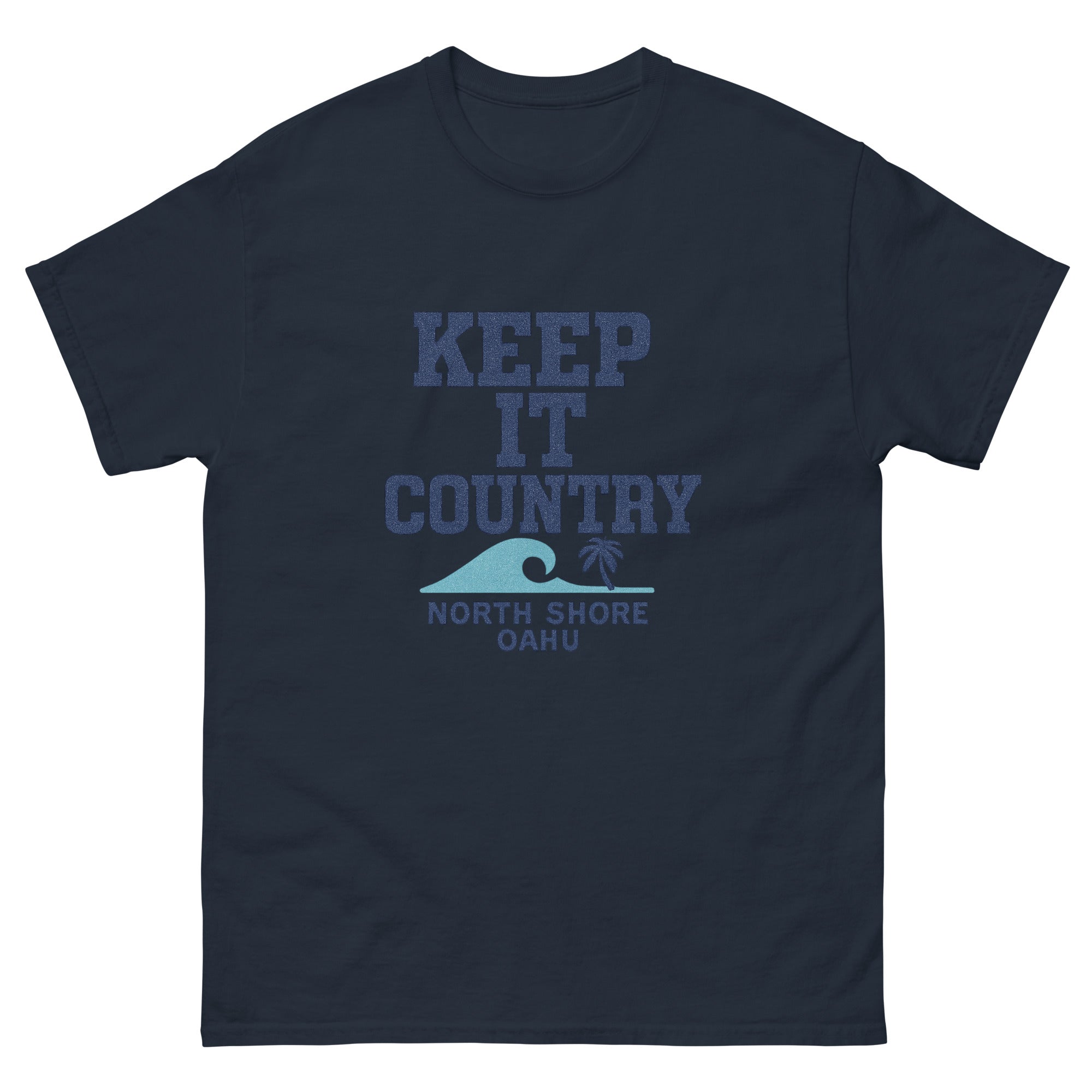 Keep It Country Hawaiian t-shirt design on a Navy unisex tee