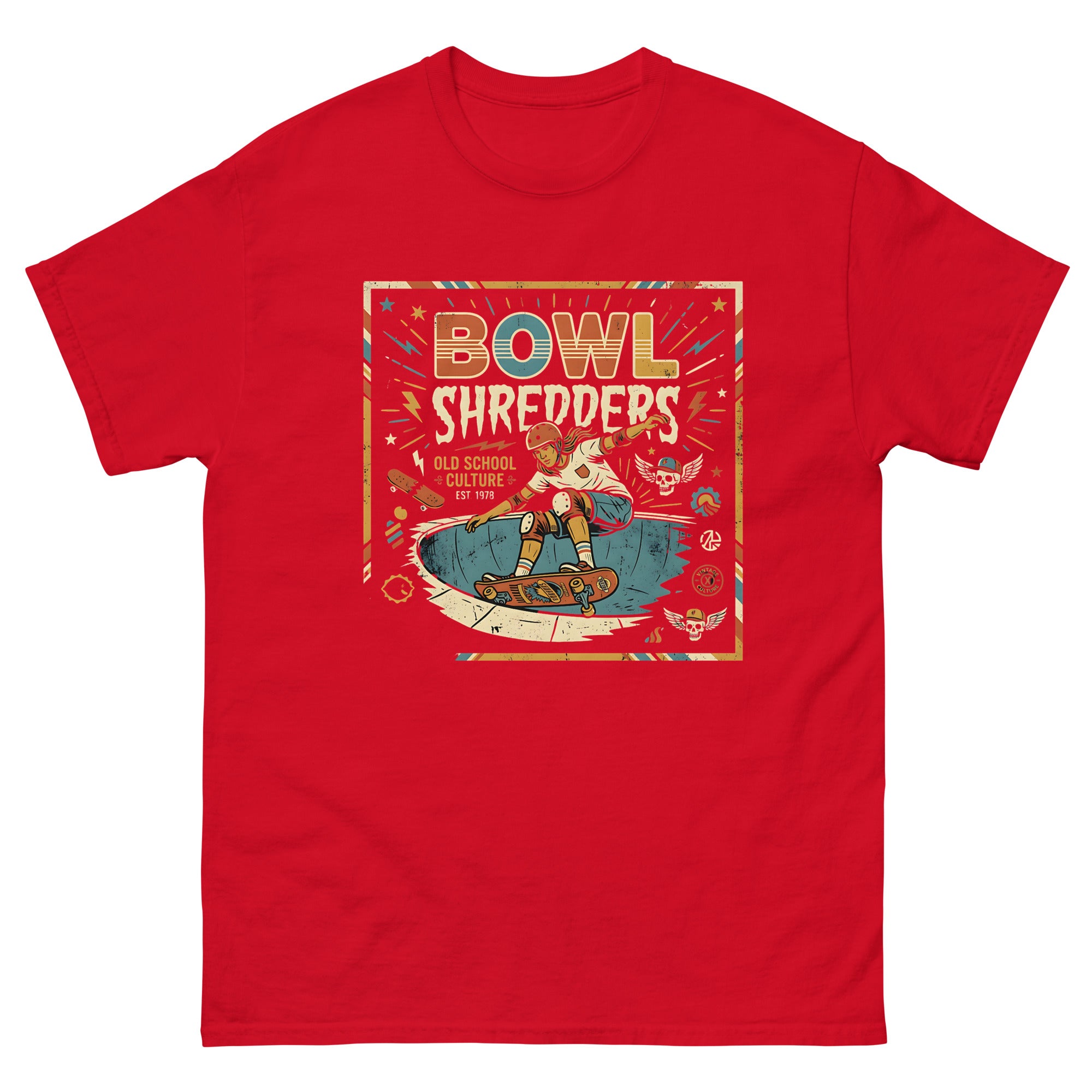 Skate for Life v4 Hawaiian t-shirt design on a Red unisex tee