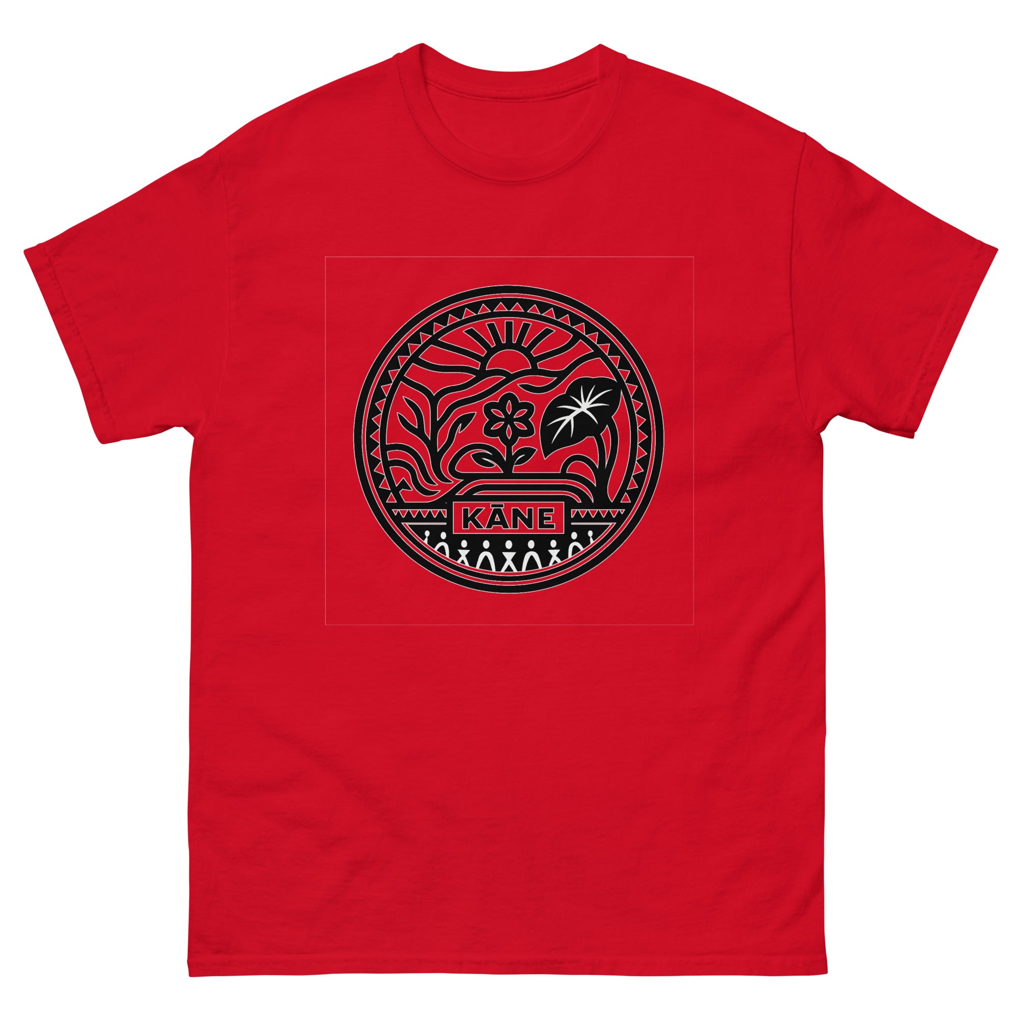 Kane Hawaiian God T-Shirt Hawaiian t-shirt design on a Red unisex tee