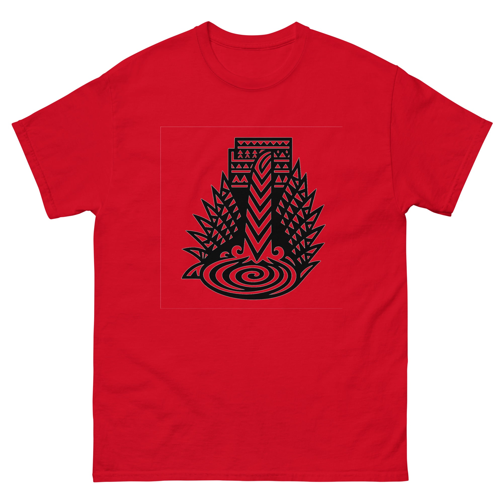 Wailele Hawaiian Waterfall T-Shirt Hawaiian t-shirt design on a Red unisex tee