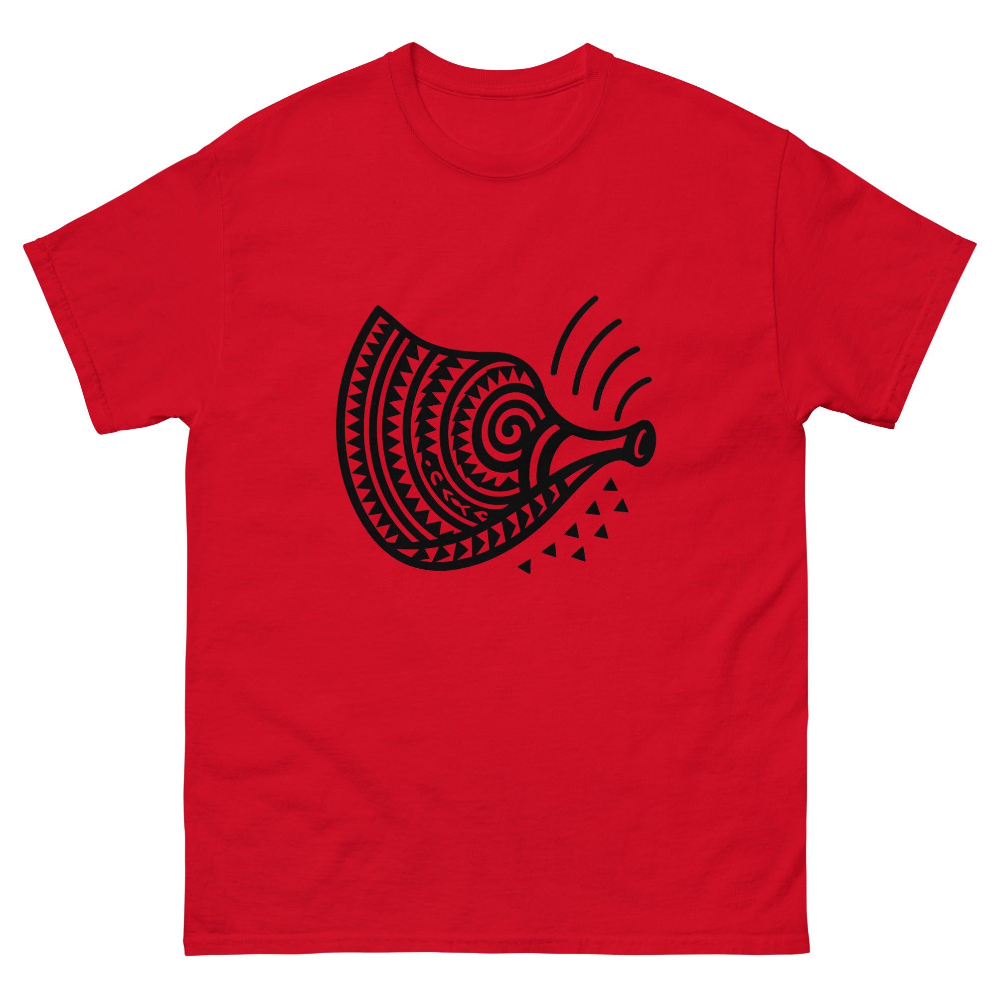 Pu Conch Shell Hawaiian Sacred T-Shirt Hawaiian t-shirt design on a Red unisex tee