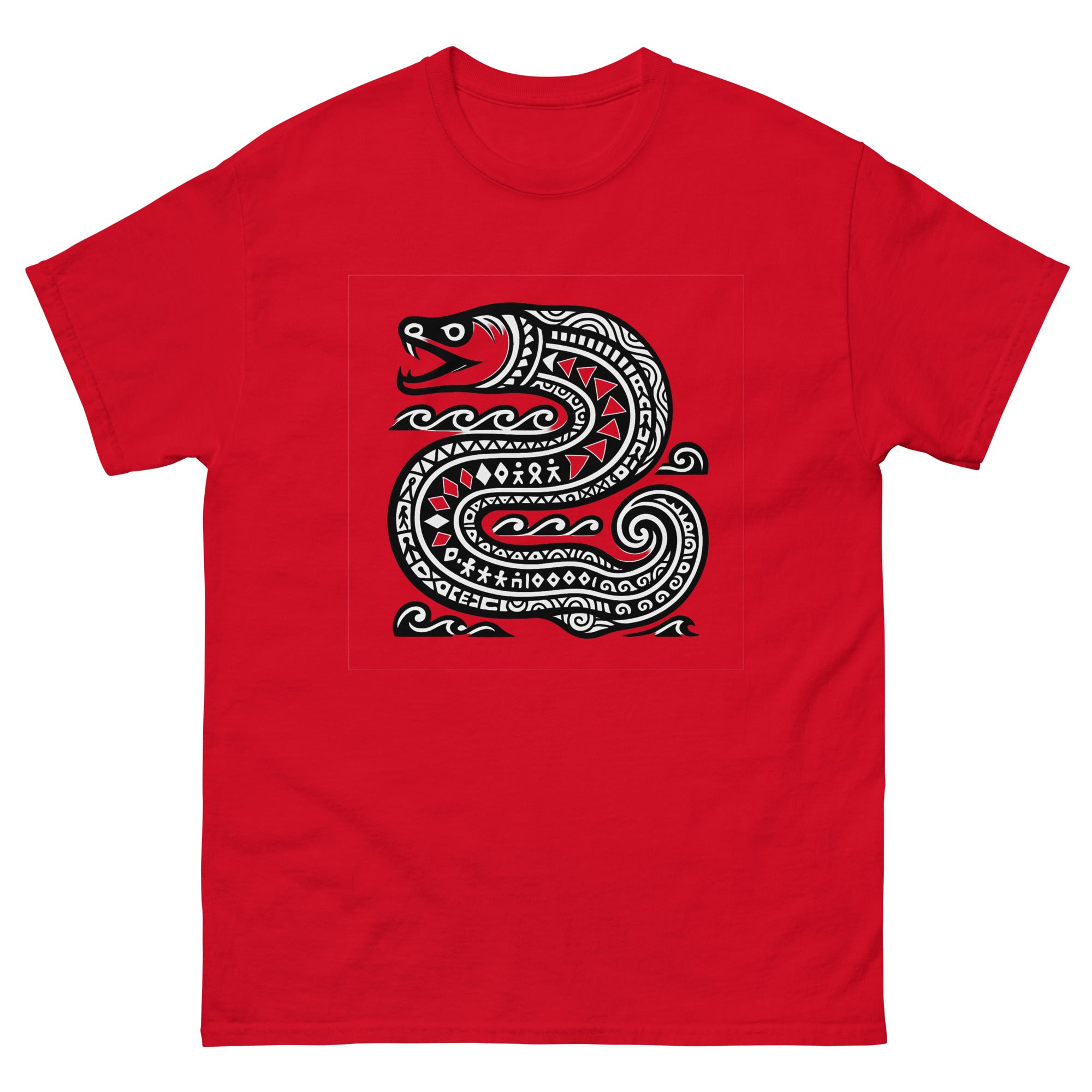 Puhi Eel Hawaiian T-Shirt Hawaiian t-shirt design on a Red unisex tee