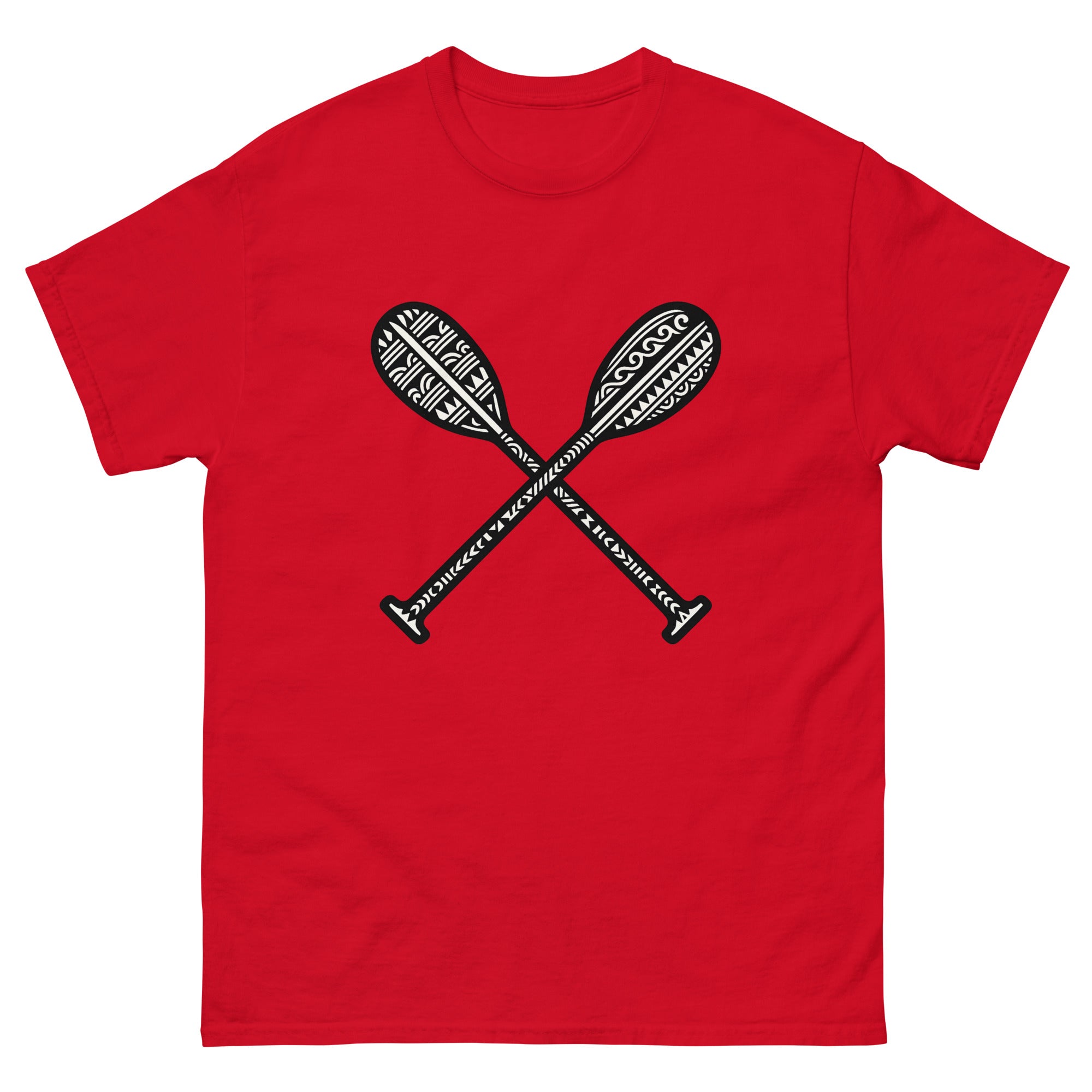 Hoe Paddle Hawaiian Cultural T-Shirt Hawaiian t-shirt design on a Red unisex tee