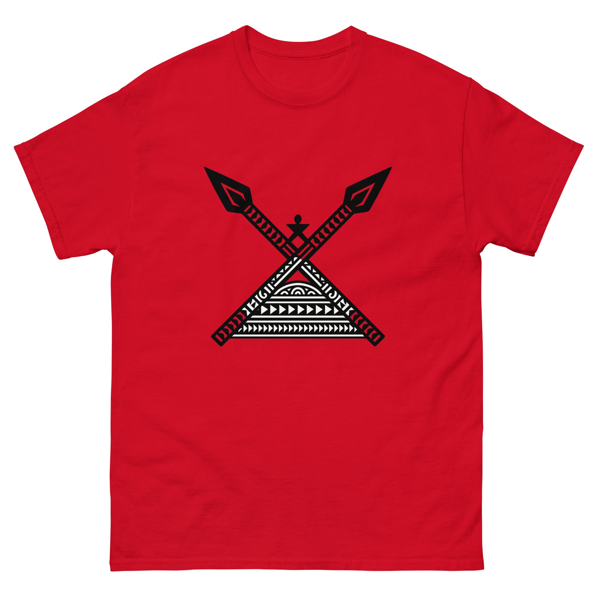 Koa Spears Hawaiian t-shirt design on a Red unisex tee