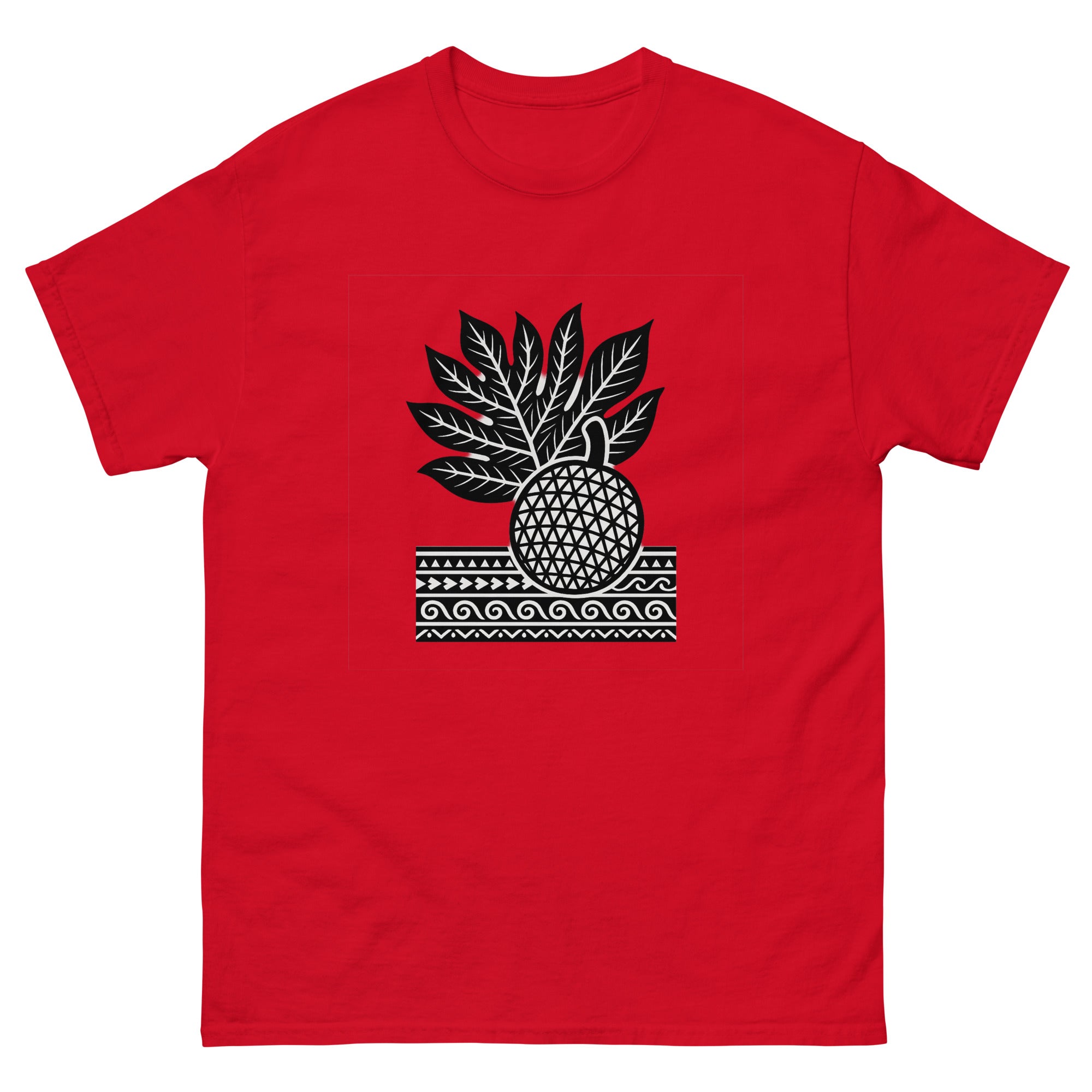 Ulu Breadfruit Hawaiian t-shirt design on a Red unisex tee