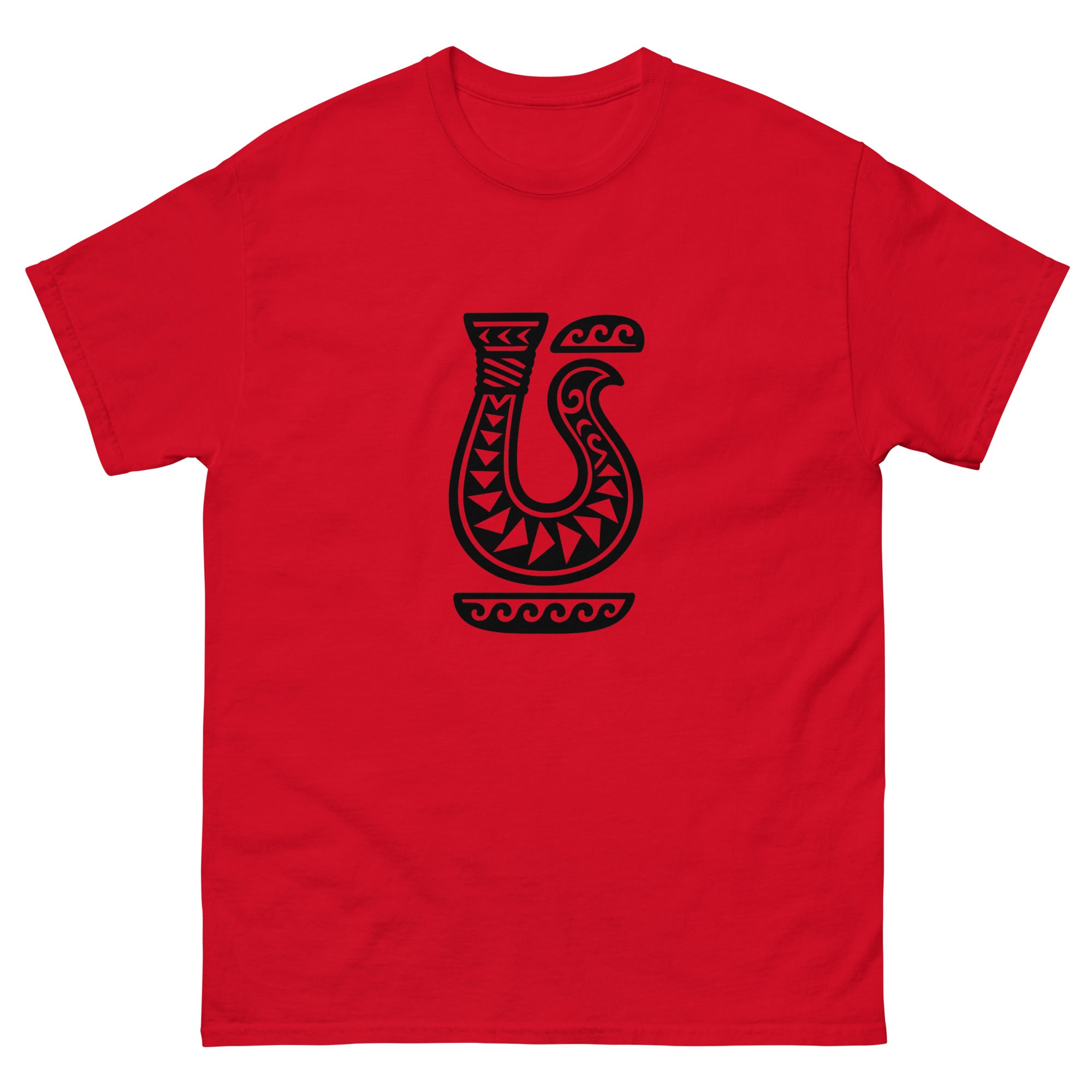 Makau Hook Hawaiian t-shirt design on a Red unisex tee
