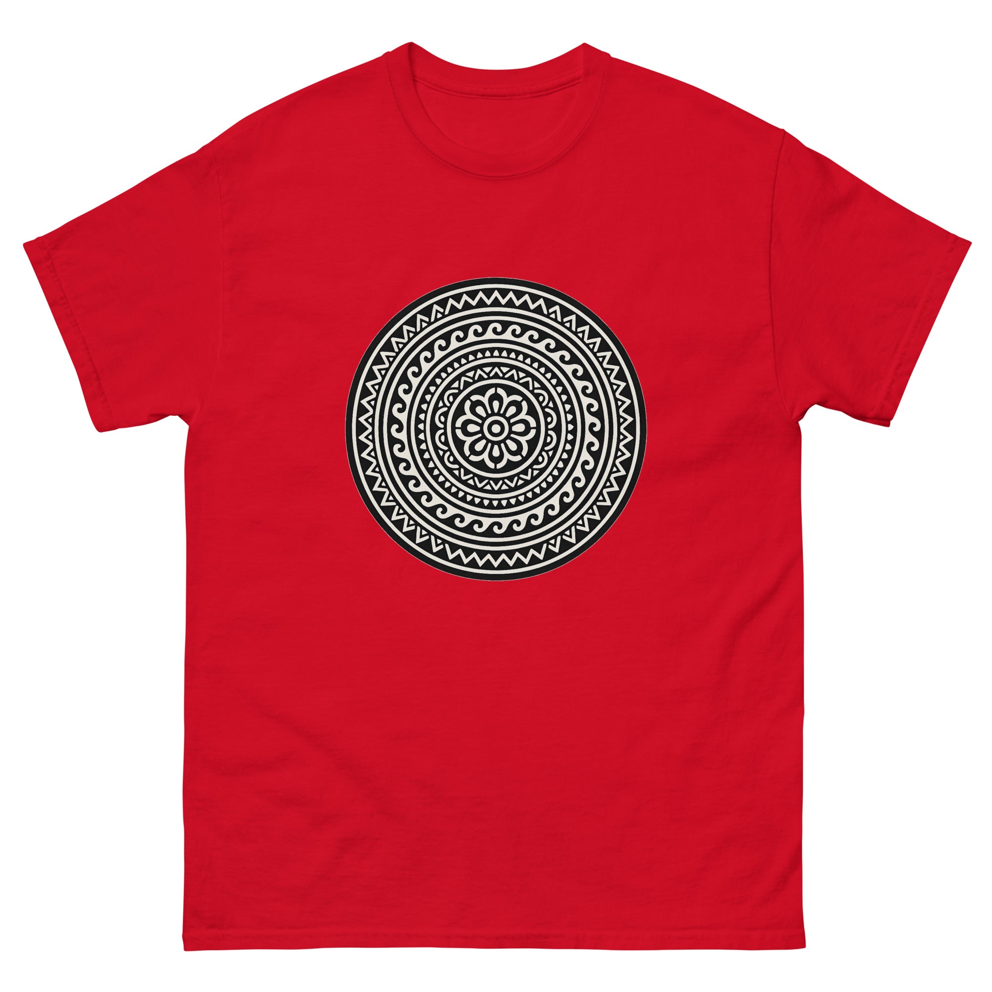 Honu Shell Mandala Hawaiian t-shirt design on a Red unisex tee