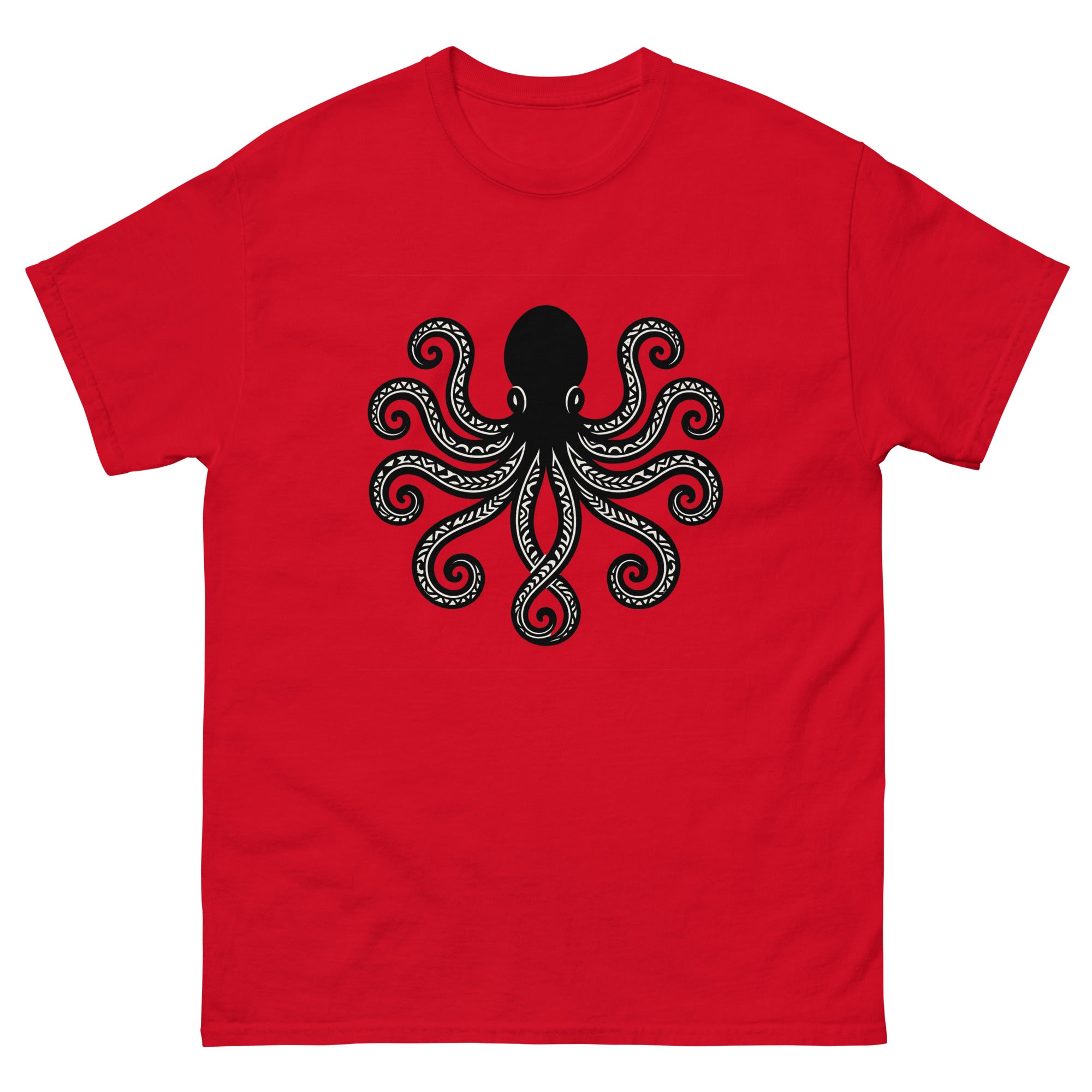 Hee Kakau Hawaiian t-shirt design on a Red unisex tee