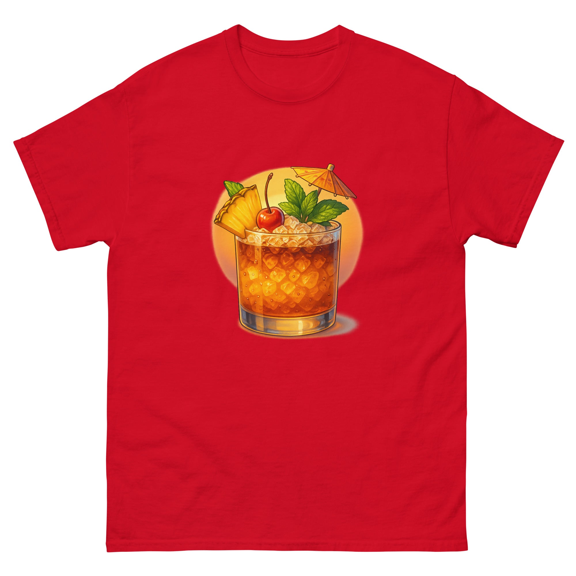 Mai Tai Hawaiian t-shirt design on a Red unisex tee