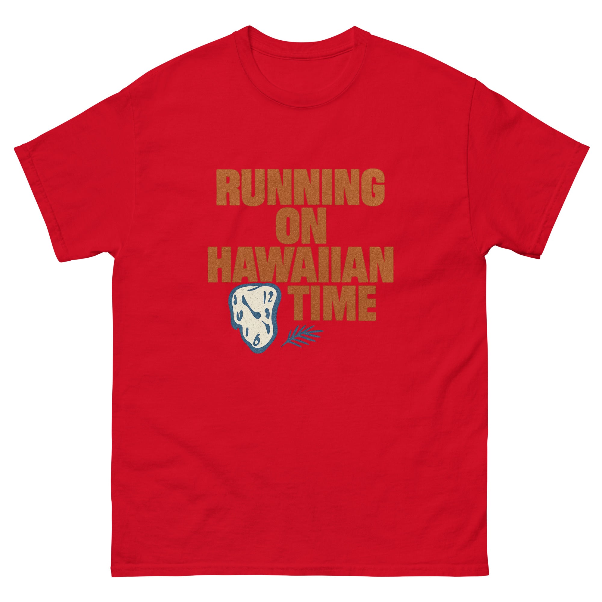 Hawaiian Time Hawaiian t-shirt design on a Red unisex tee