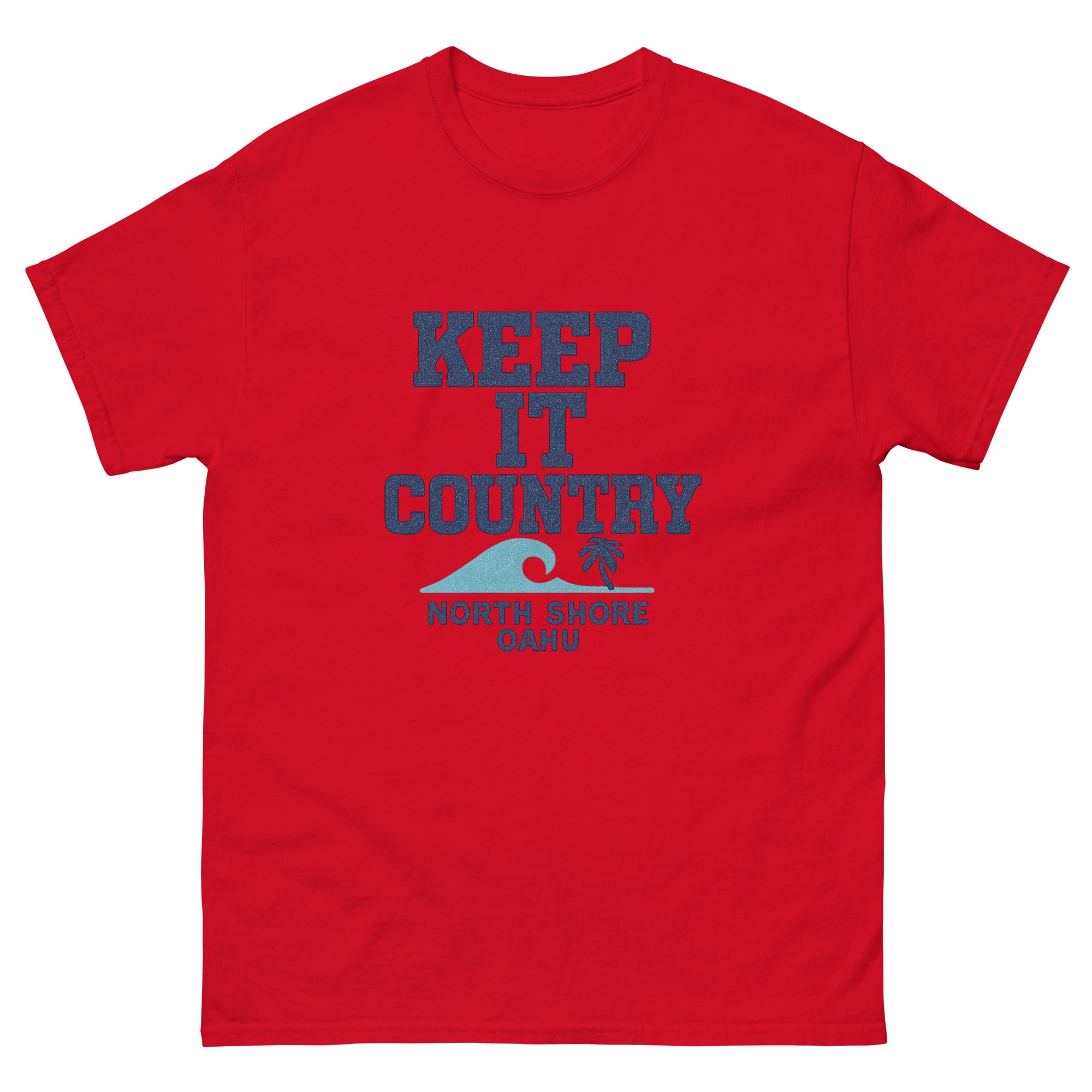 Keep It Country Hawaiian t-shirt design on a Red unisex tee