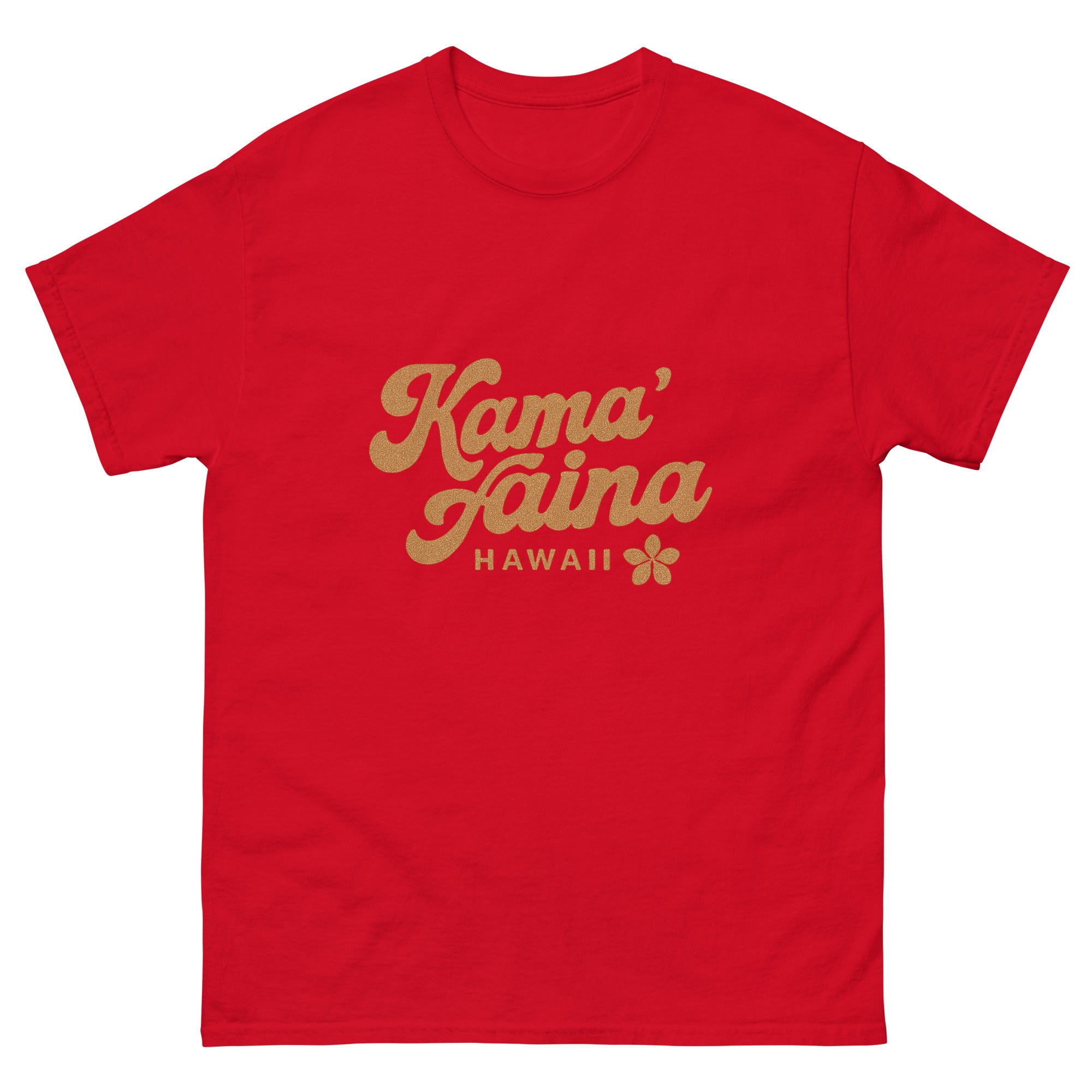 Kamaaina Hawaiian t-shirt design on a Red unisex tee
