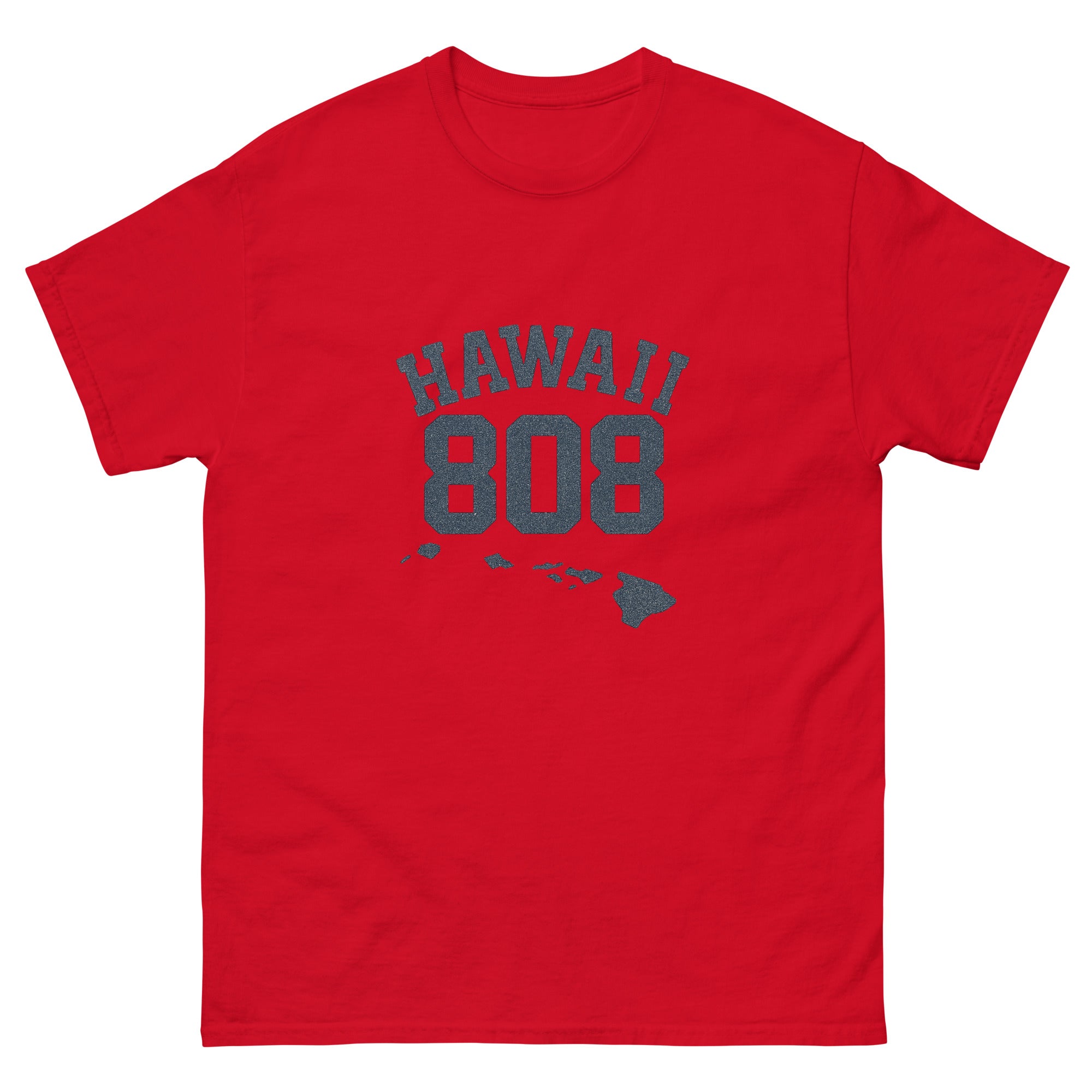 808 Islands Hawaiian t-shirt design on a Red unisex tee