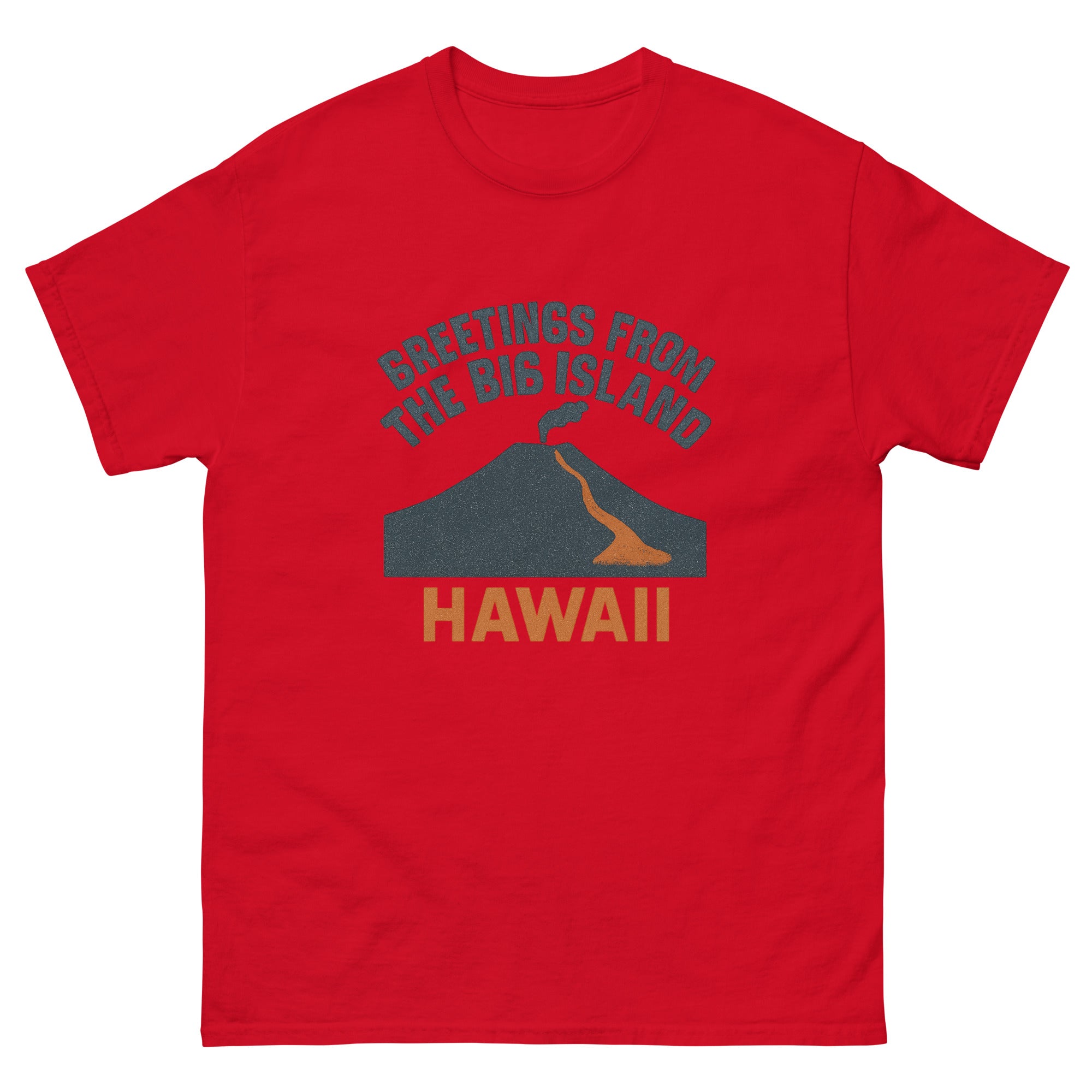 Big Island Hawaiian t-shirt design on a Red unisex tee
