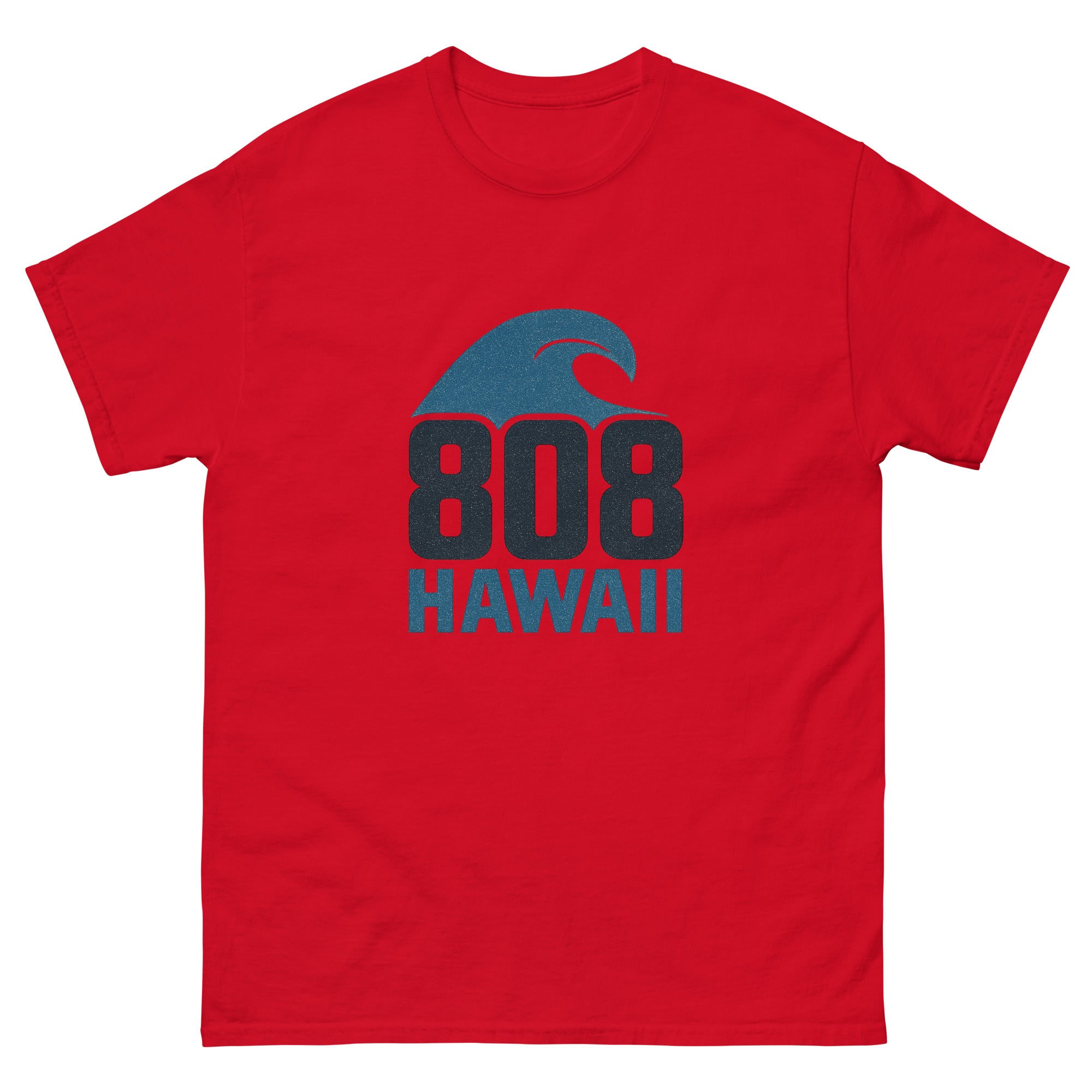 808 Wave Hawaiian t-shirt design on a Red unisex tee