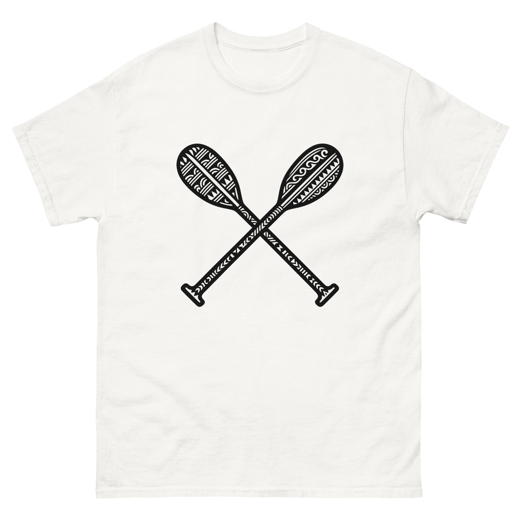 Hoe Paddle Hawaiian Cultural T-Shirt Hawaiian t-shirt design on a White unisex tee