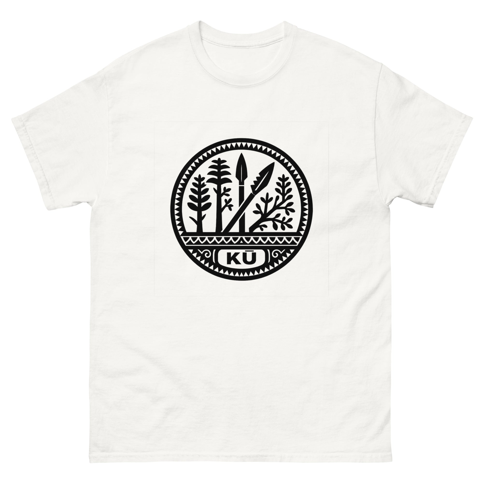 Ku Domain Hawaiian t-shirt design on a White unisex tee