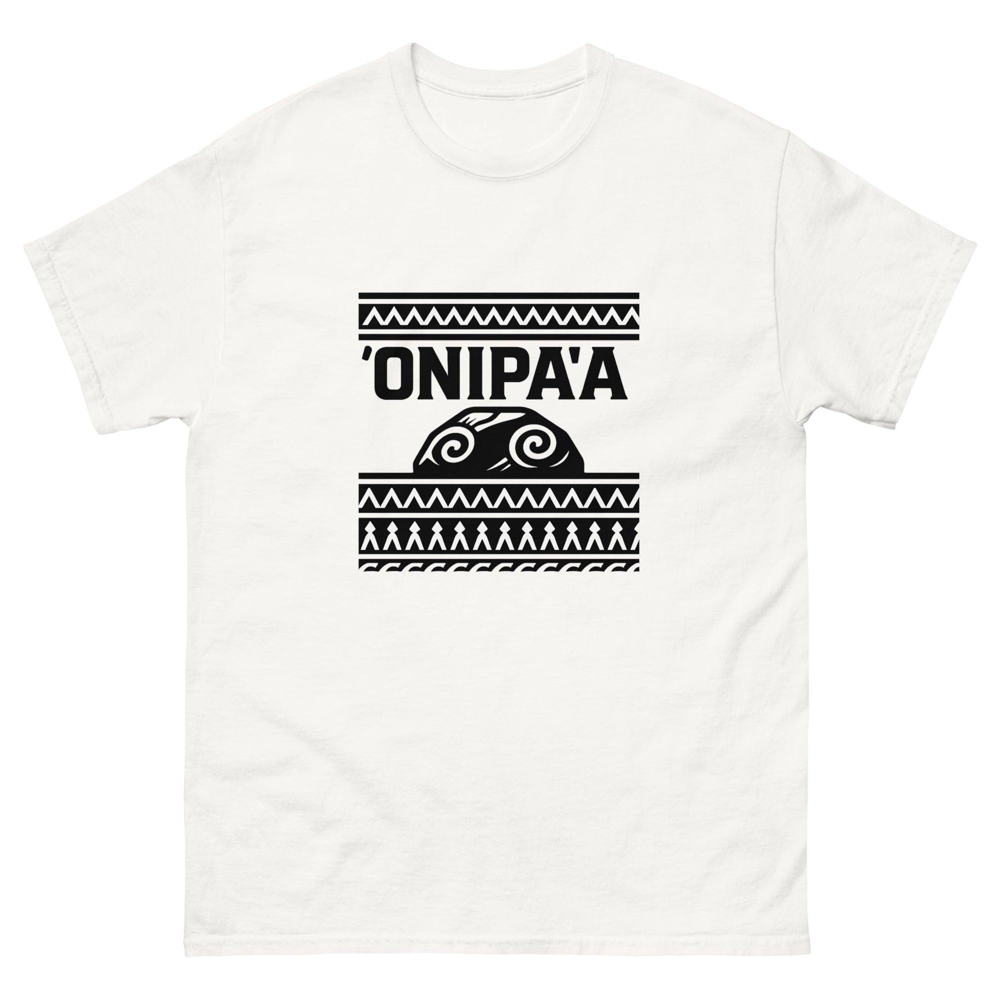 Onipaa Hawaiian t-shirt design on a White unisex tee