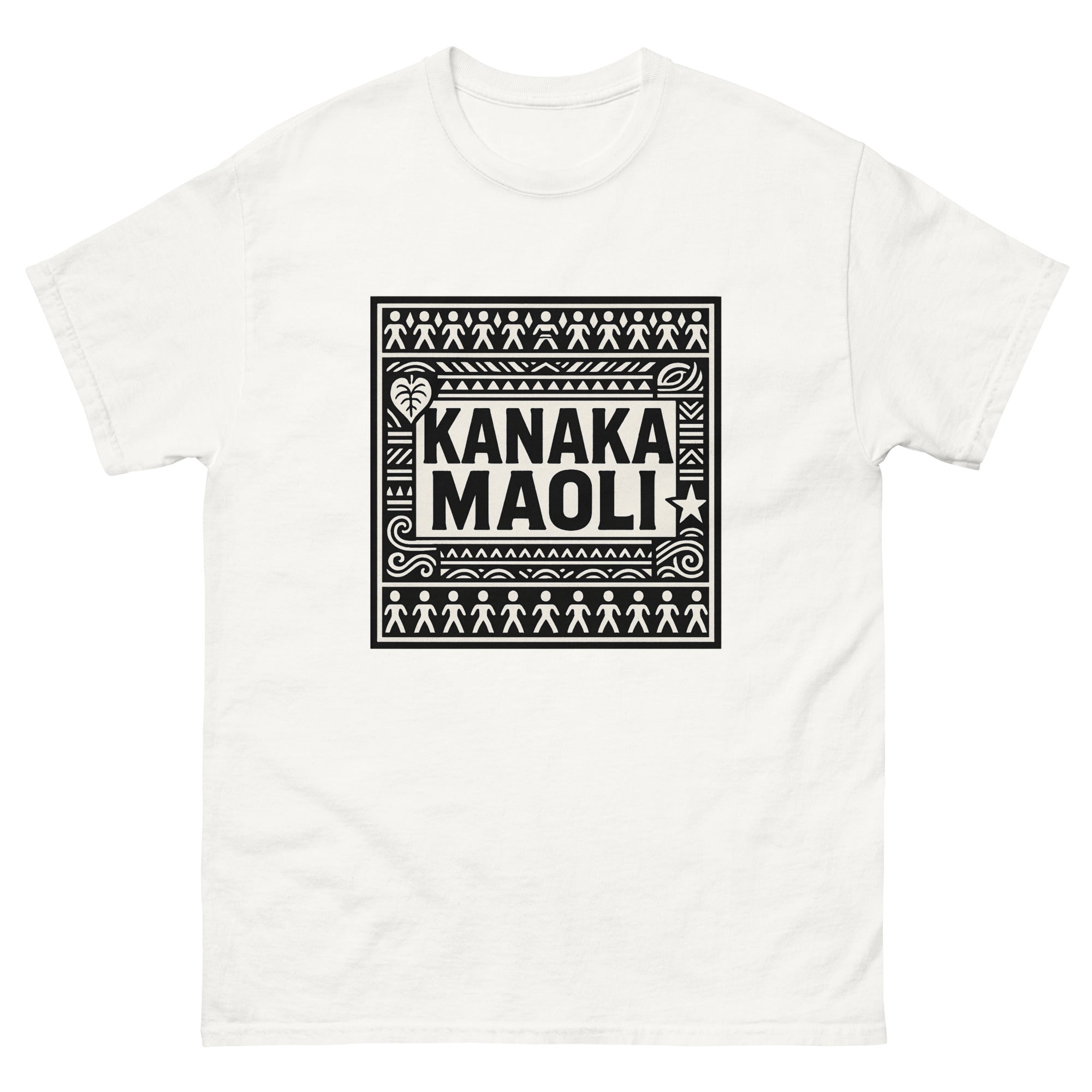 Kanaka Maoli Hawaiian t-shirt design on a White unisex tee
