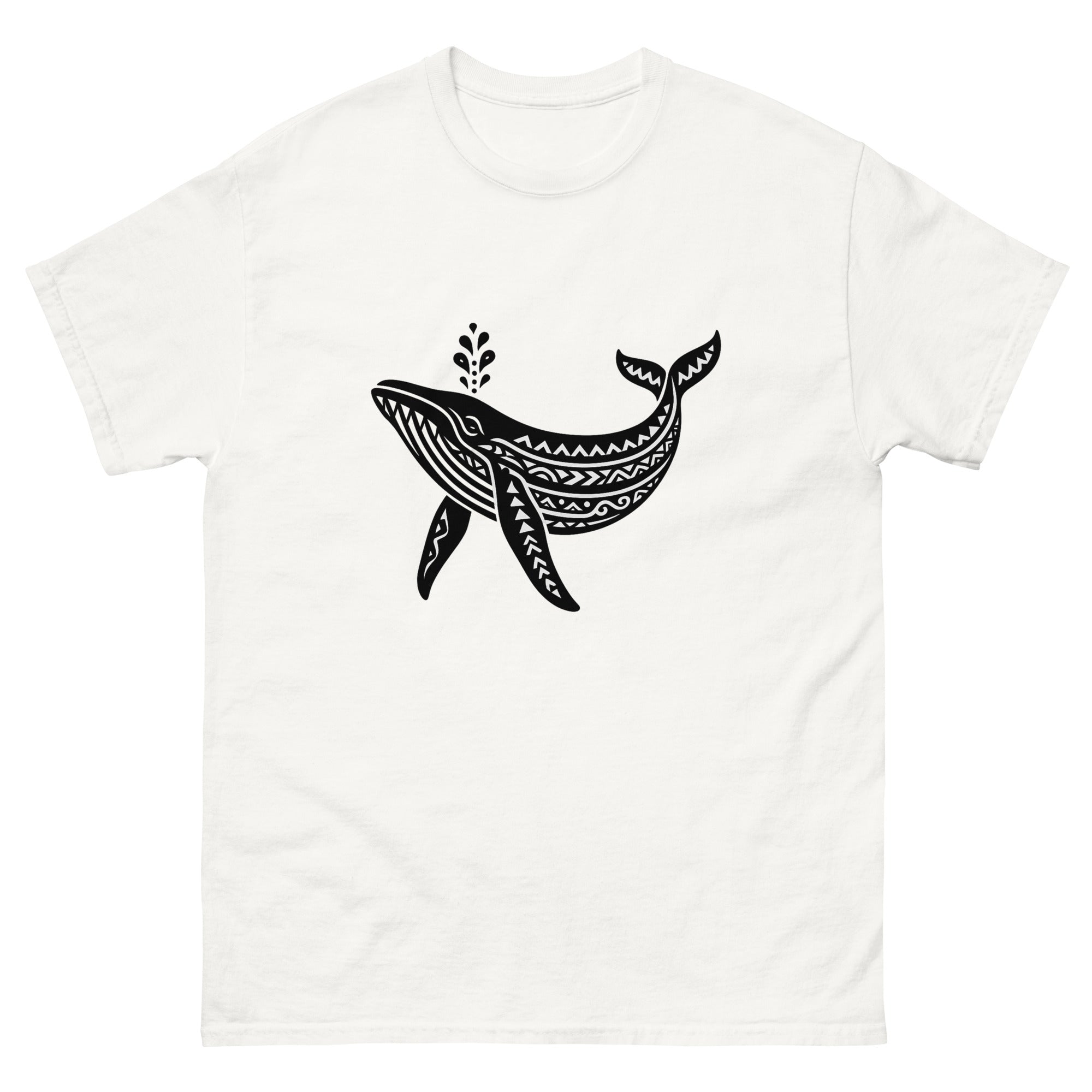 Kohola Whale Hawaiian t-shirt design on a White unisex tee