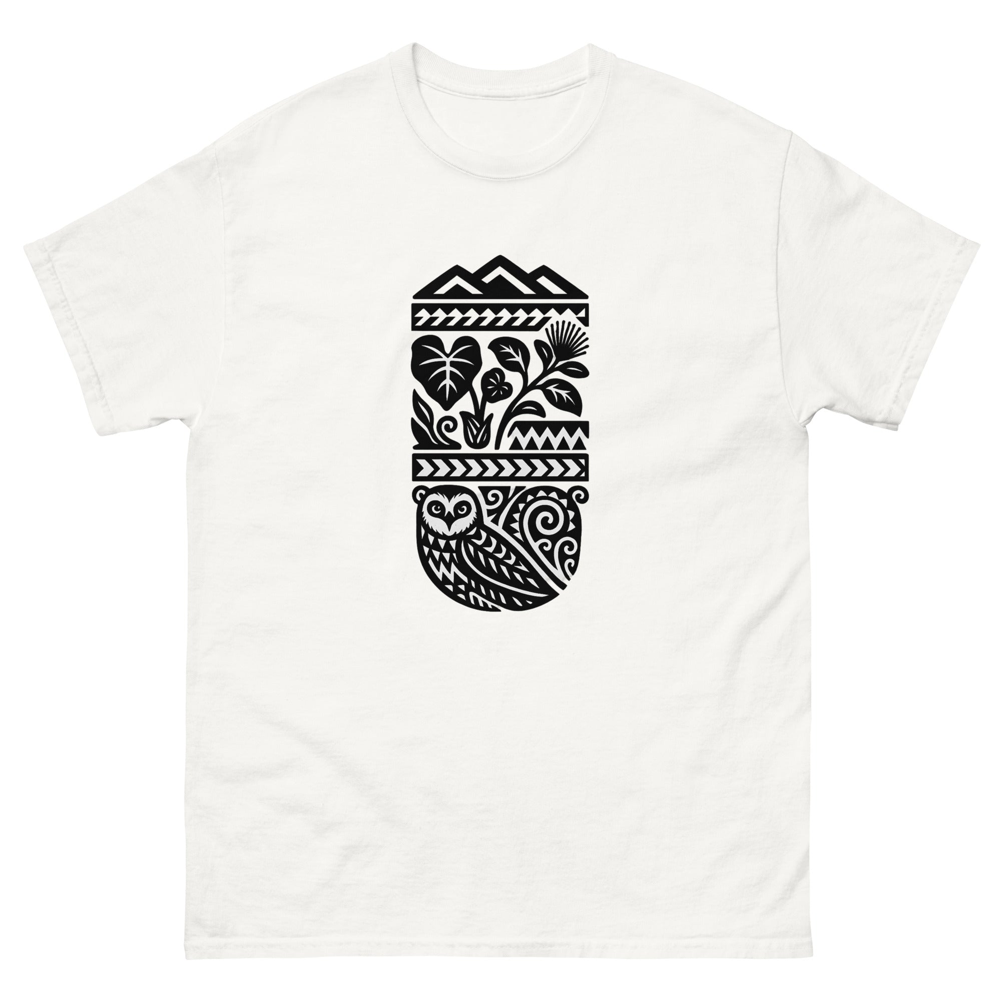 Half Sleeve Land Hawaiian t-shirt design on a White unisex tee