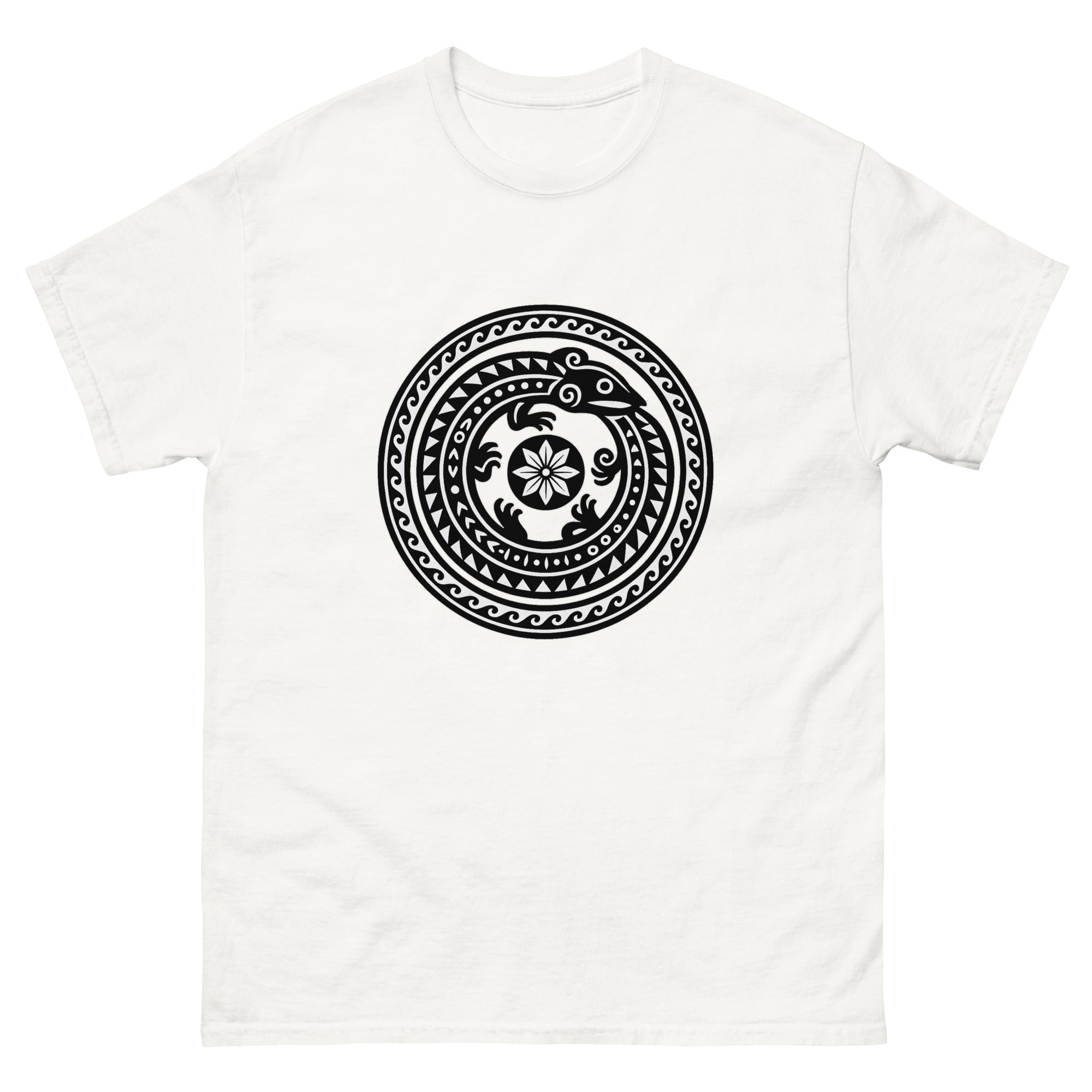 Moo Aumakua Medallion Hawaiian t-shirt design on a White unisex tee