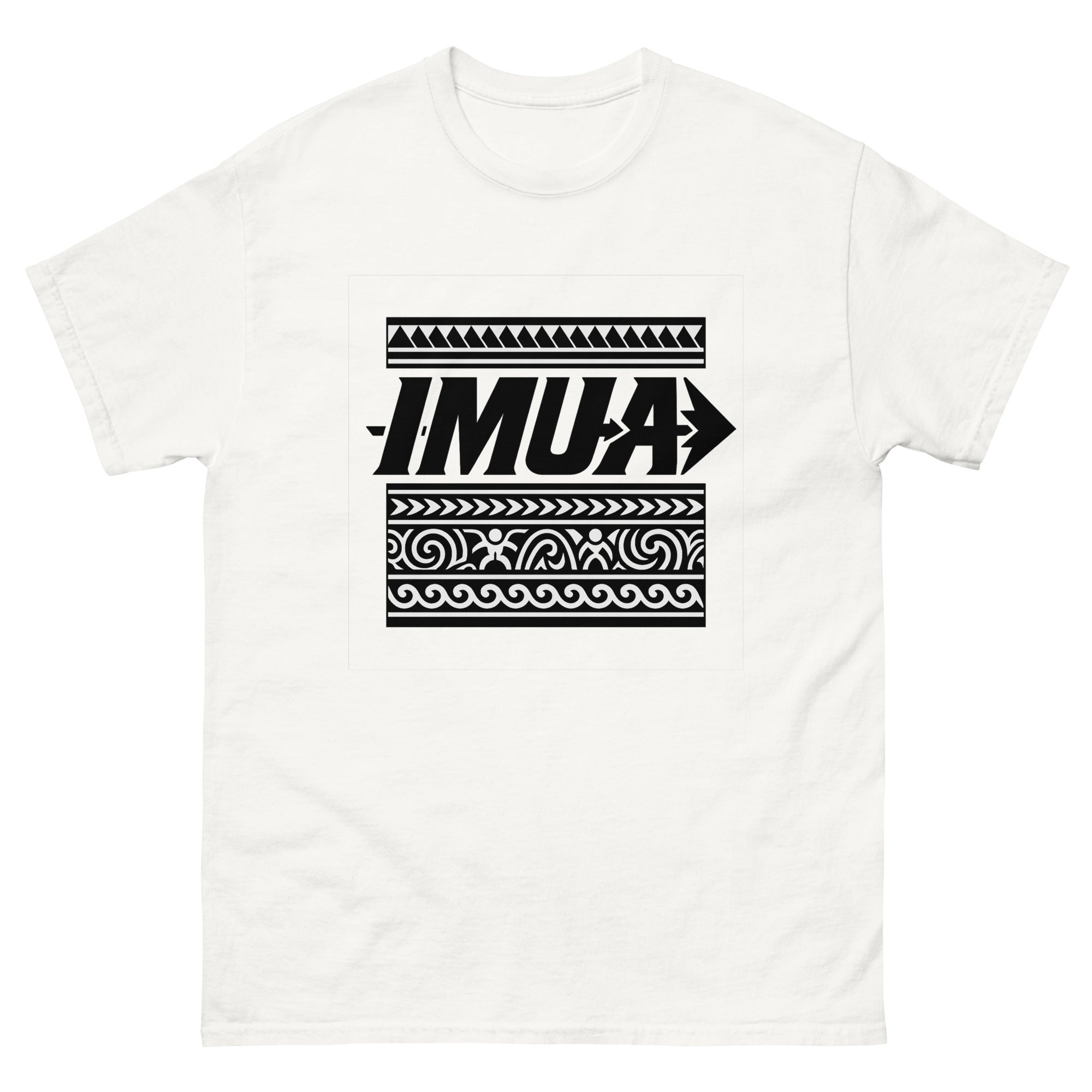 Imua Hawaiian t-shirt design on a White unisex tee