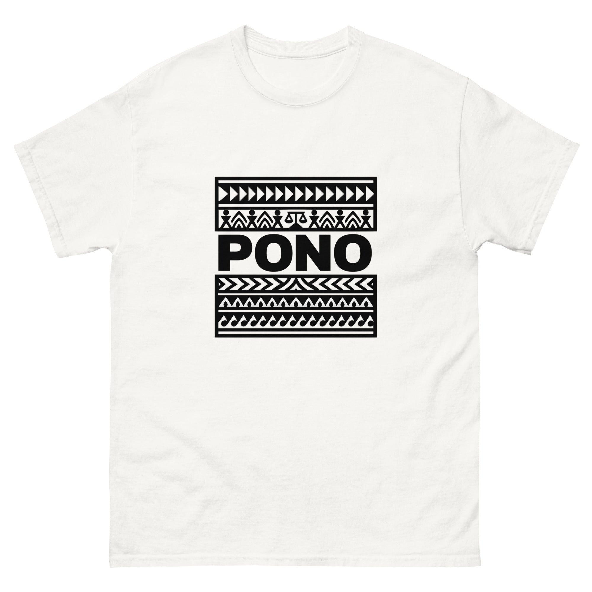Pono Hawaiian t-shirt design on a White unisex tee