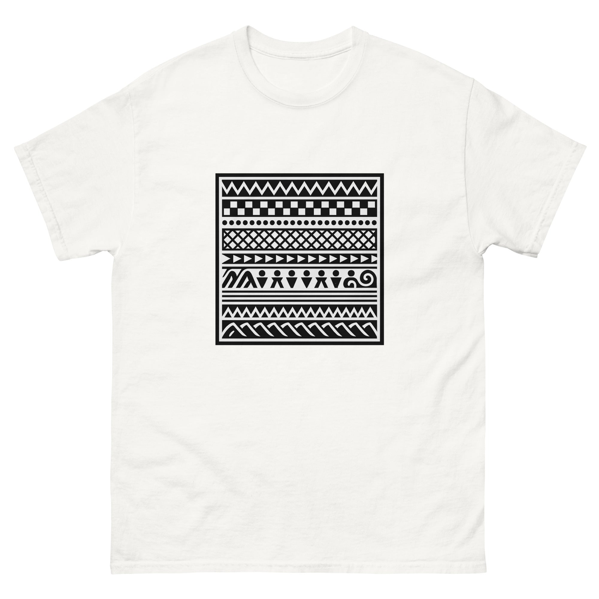 Kapa Pattern Panel Hawaiian t-shirt design on a White unisex tee