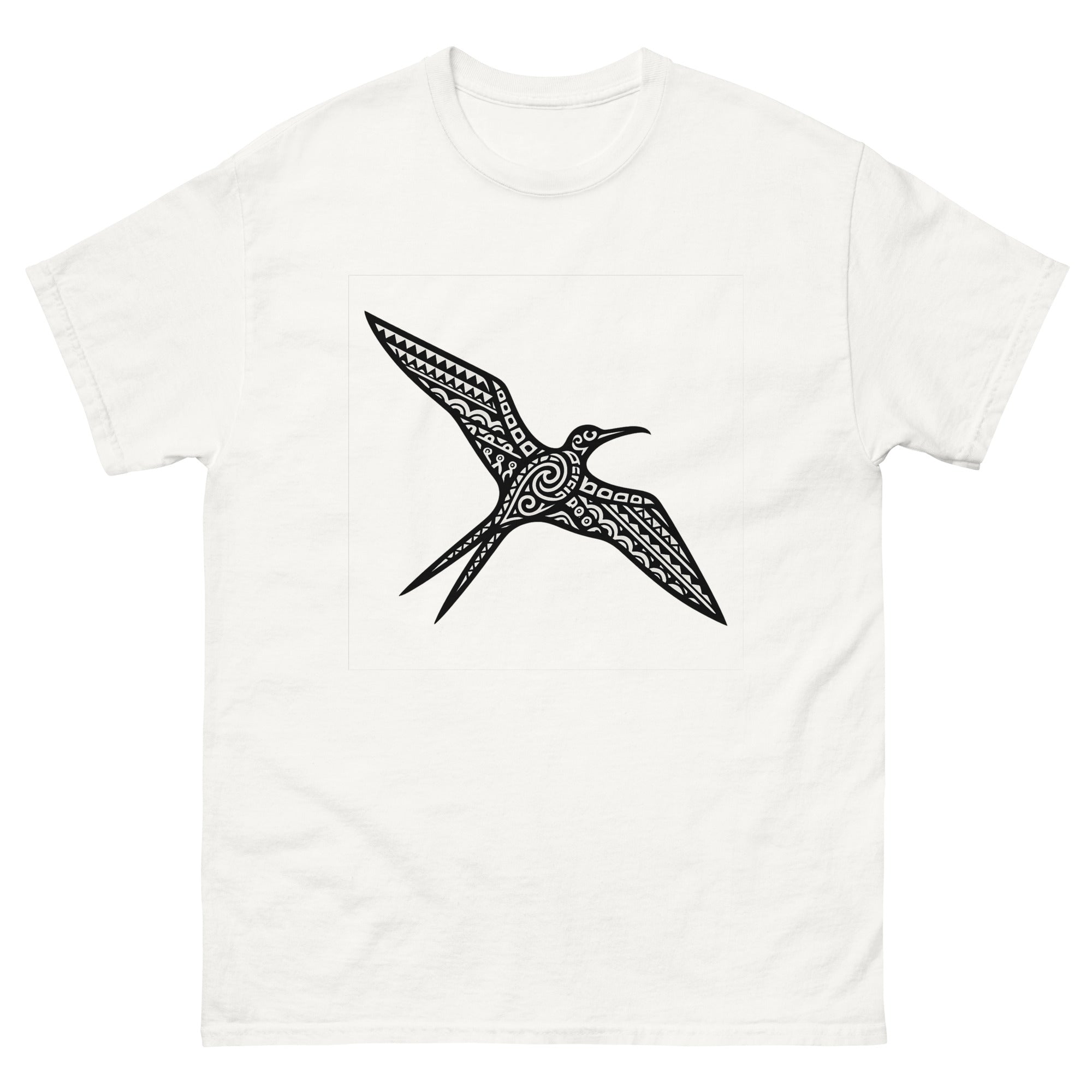 Iwa Frigatebird Hawaiian t-shirt design on a White unisex tee