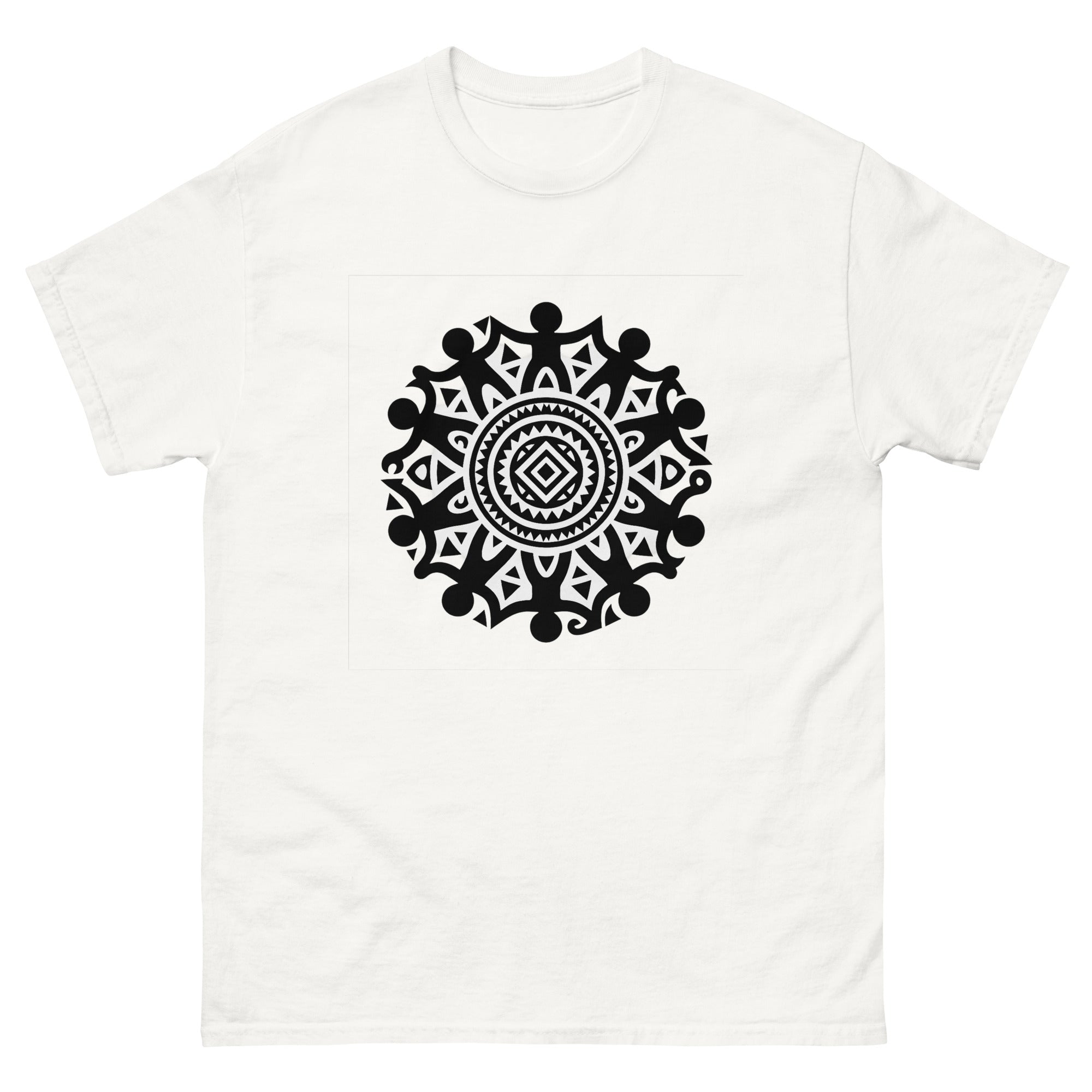 Enata Circle Hawaiian t-shirt design on a White unisex tee