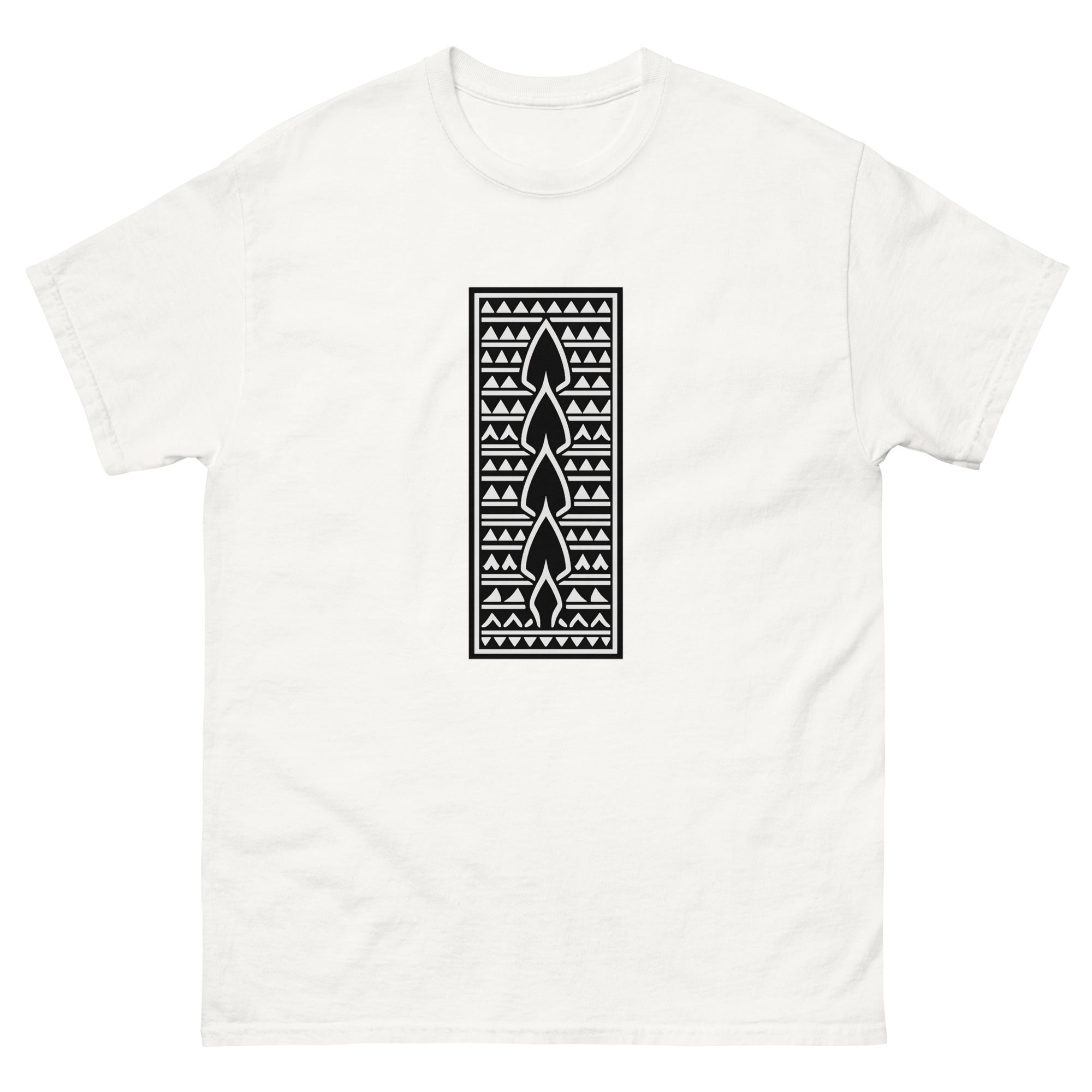 Spearhead Panel Hawaiian t-shirt design on a White unisex tee