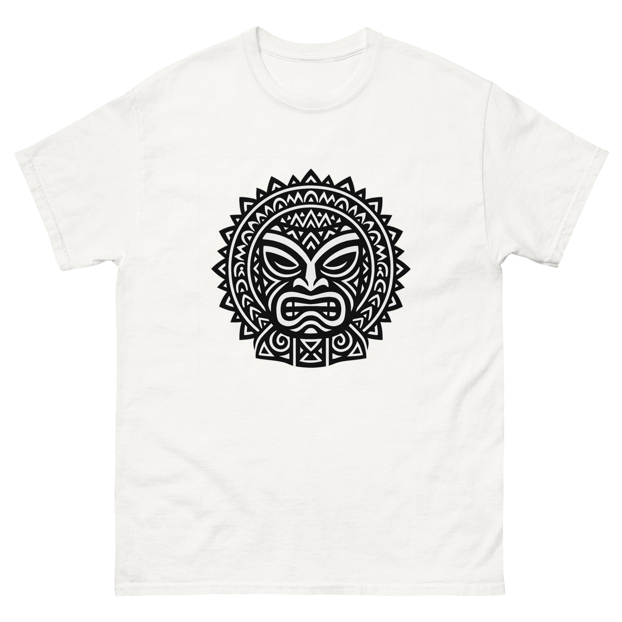 Kii Face Hawaiian t-shirt design on a White unisex tee