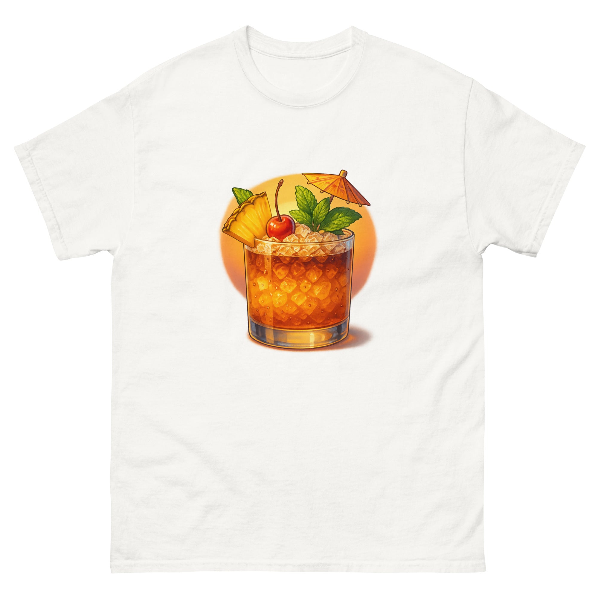 Mai Tai Hawaiian t-shirt design on a White unisex tee