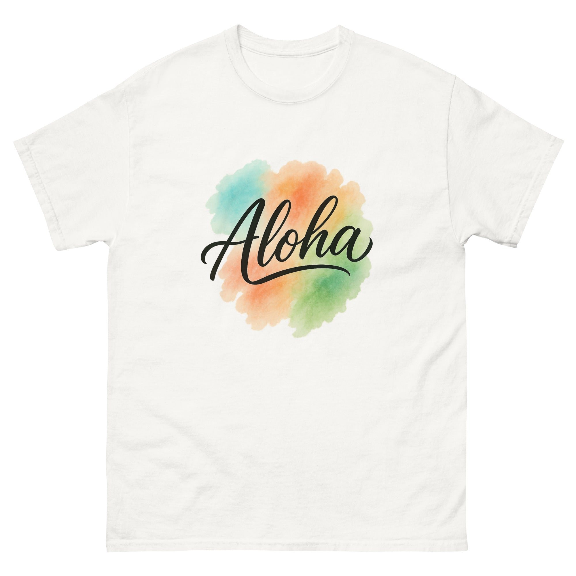 Aloha Spirit Type Hawaiian t-shirt design on a White unisex tee