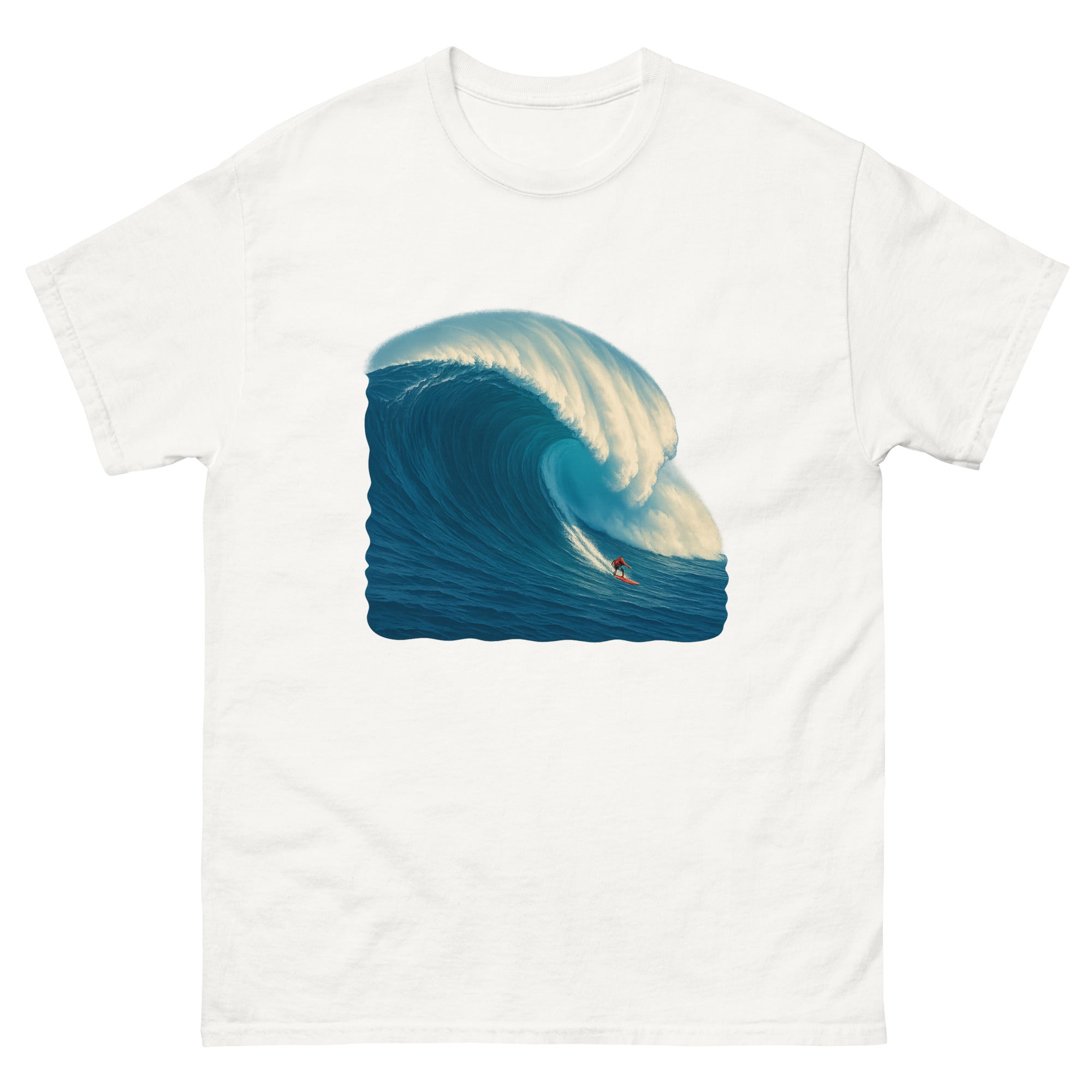 Big Wave At Jaws Hawaiian t-shirt design on a White unisex tee