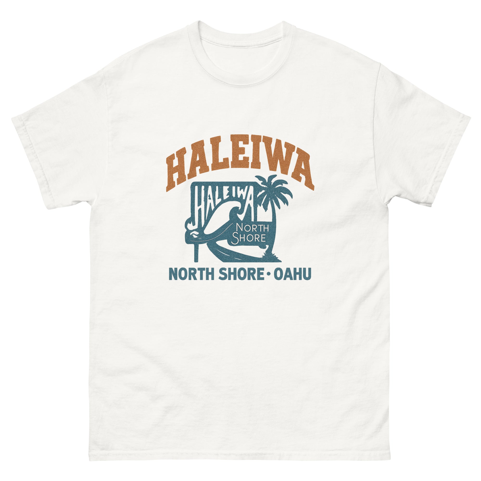 Haleiwa Hawaiian t-shirt design on a White unisex tee