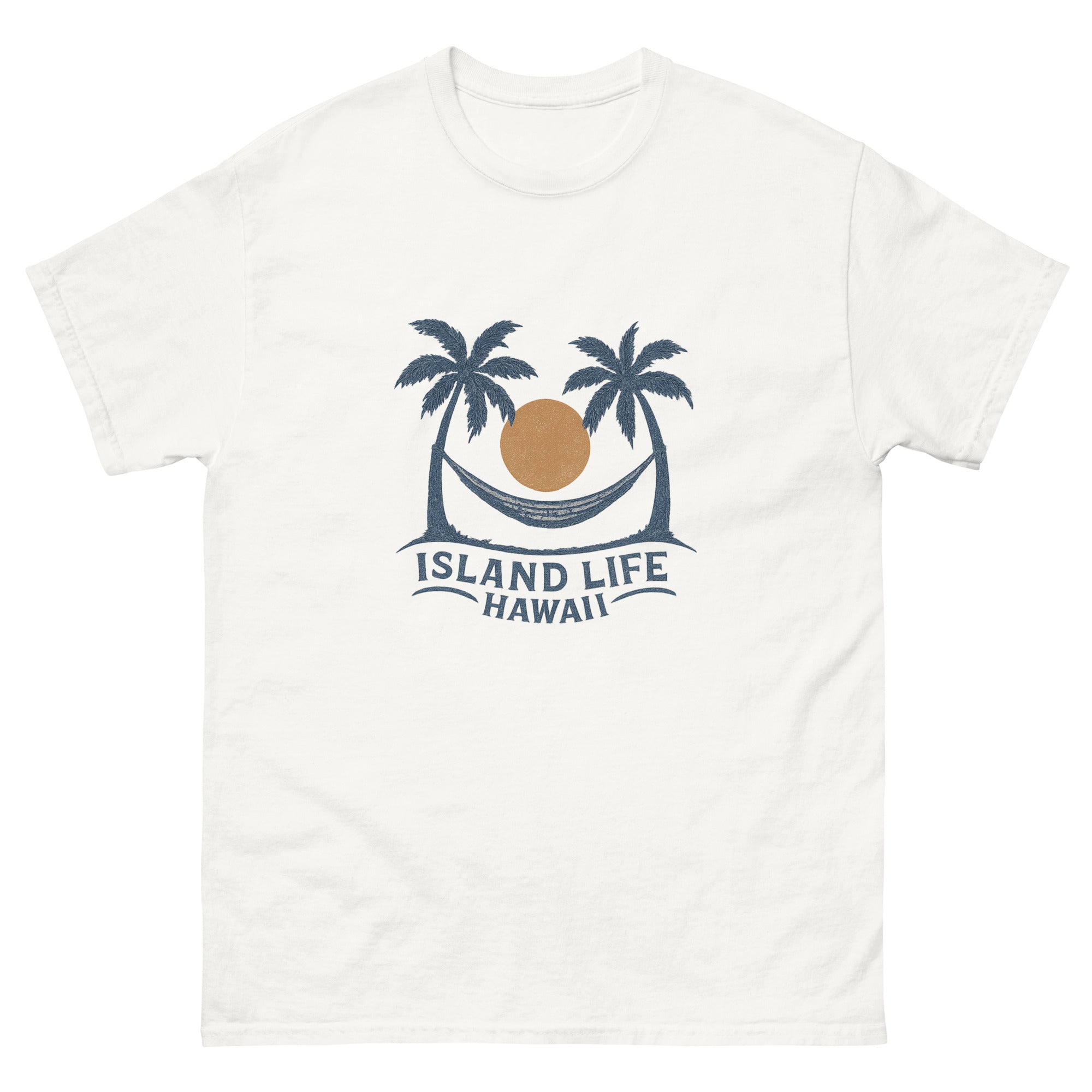 Hammock Hawaiian t-shirt design on a White unisex tee