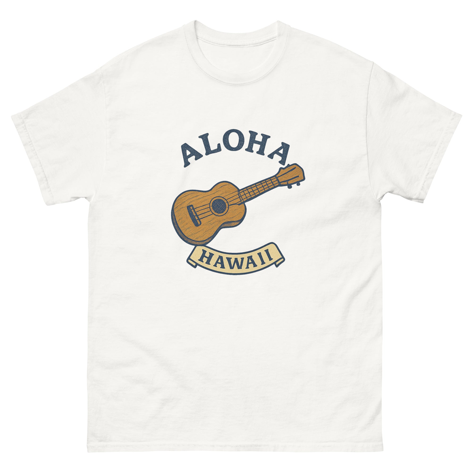 Ukulele Hawaiian t-shirt design on a White unisex tee