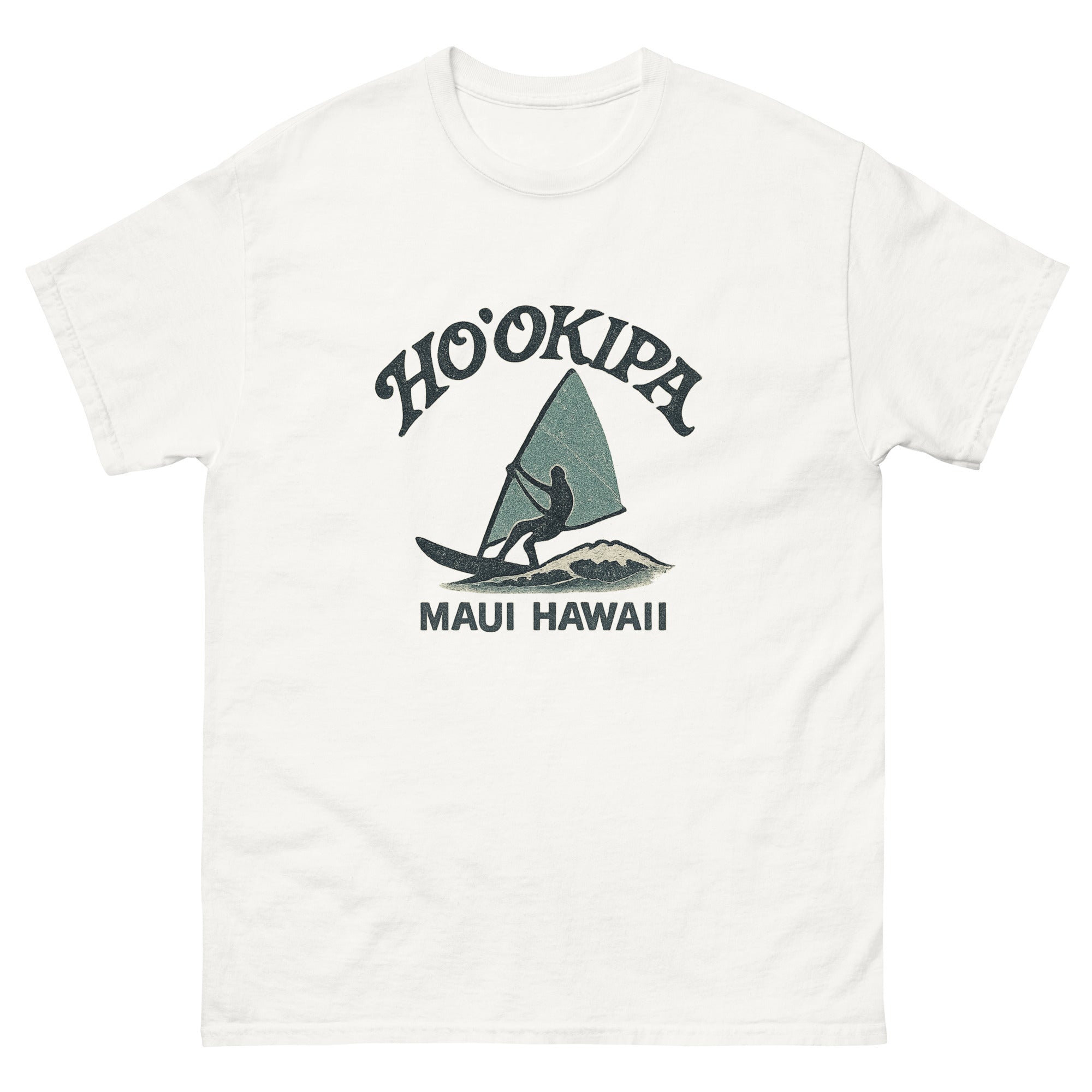 Hookipa Maui Hawaiian t-shirt design on a White unisex tee