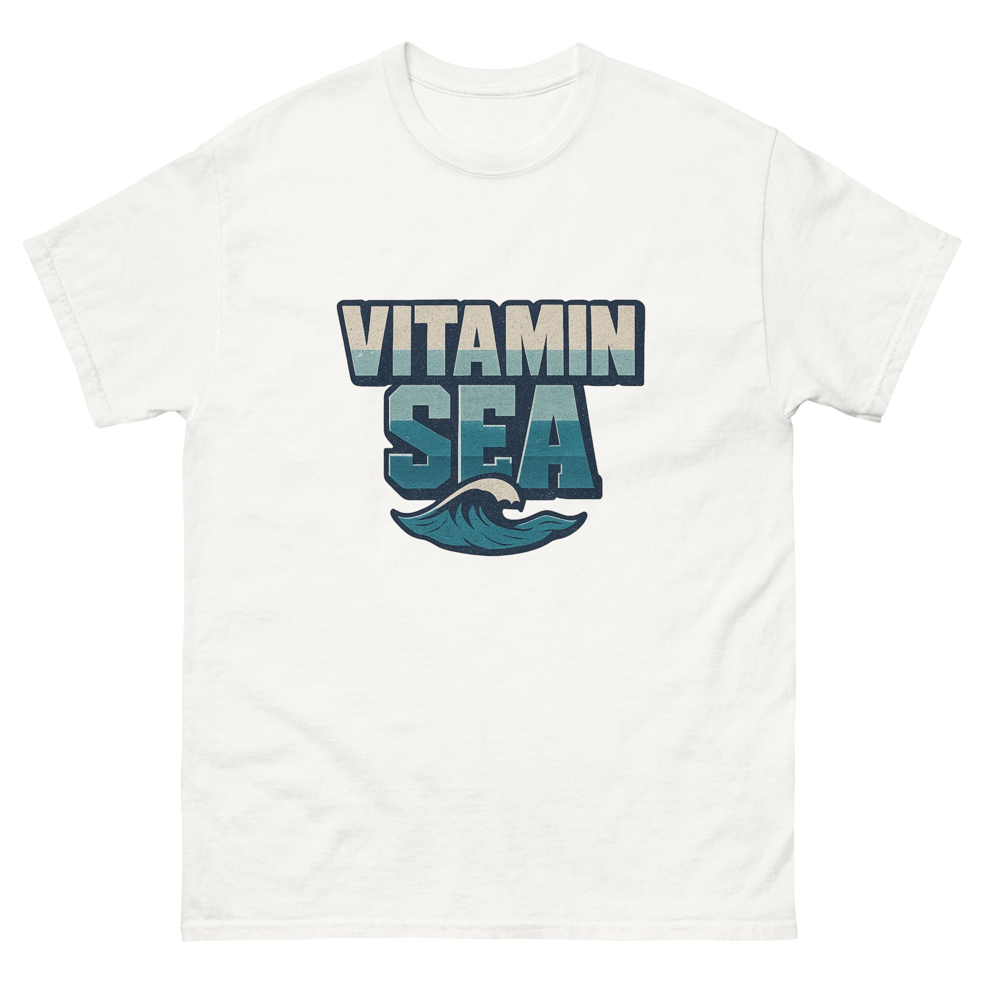 Vitamin Sea Hawaiian t-shirt design on a White unisex tee
