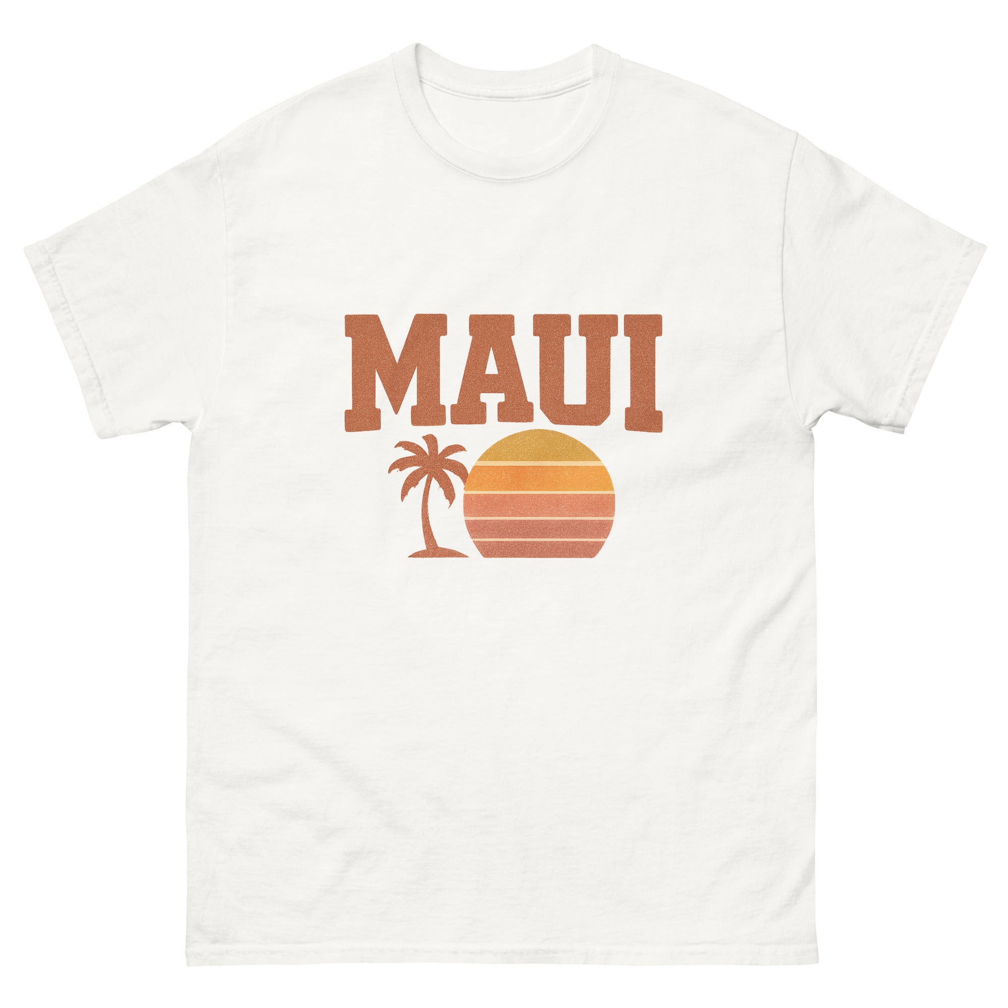 Maui Hawaiian t-shirt design on a White unisex tee