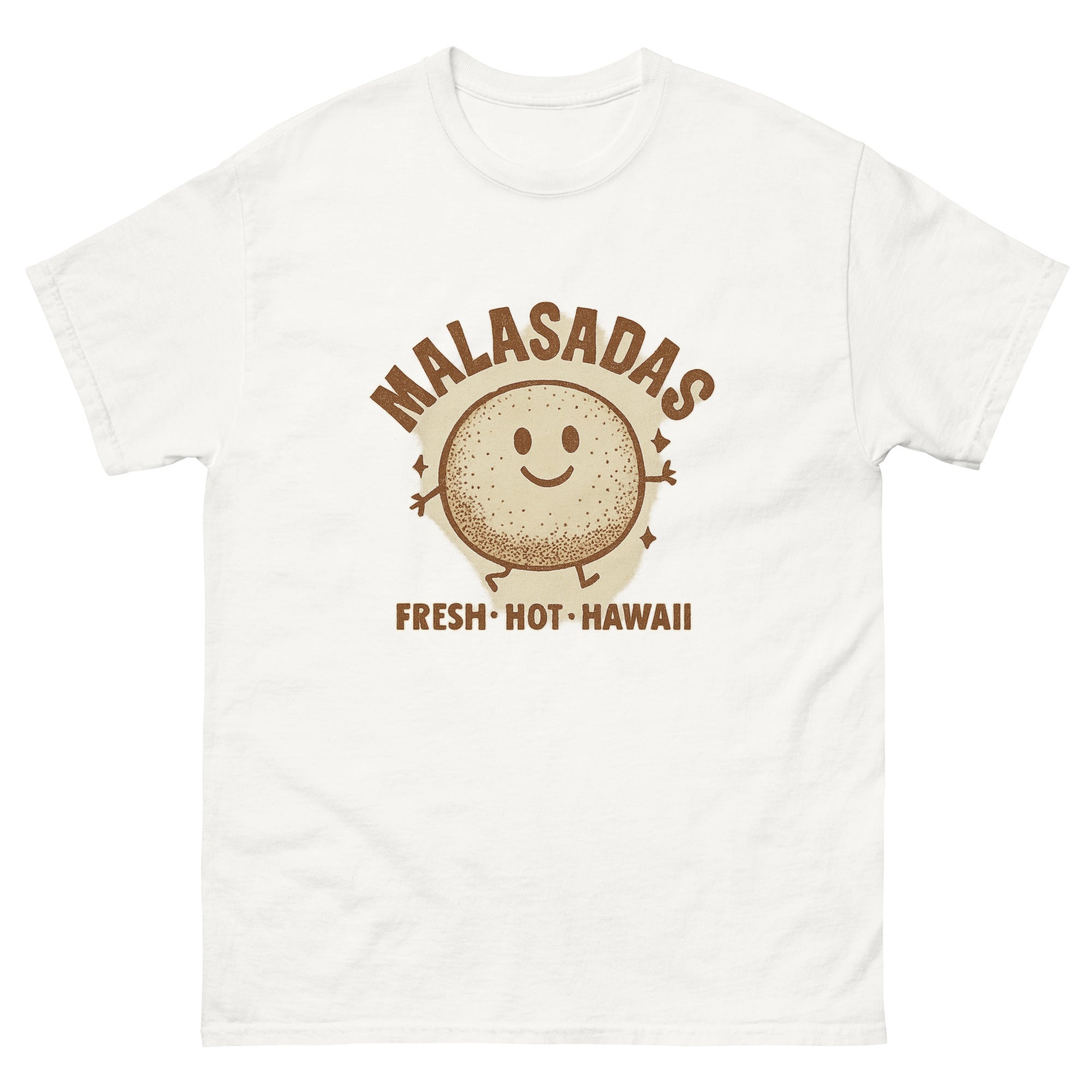 Malasada Hawaiian t-shirt design on a White unisex tee